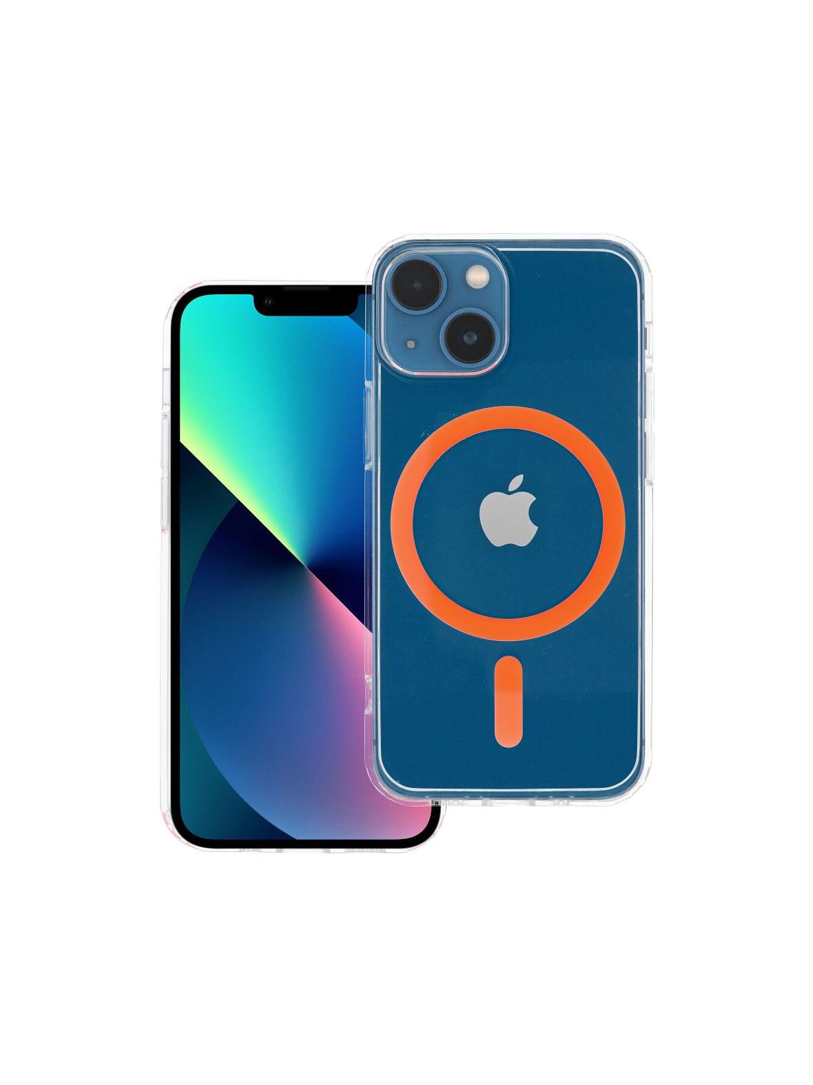 Drop Glue Colorful Ring Mag Cover kompatybilny z MagSafe pasuje do IPHONE 13 MINI pomarańczowy