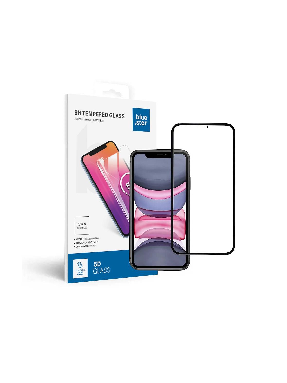 Szkło hartowane do iPhone XR / 11 (full glue) Blue Star 5D czarne