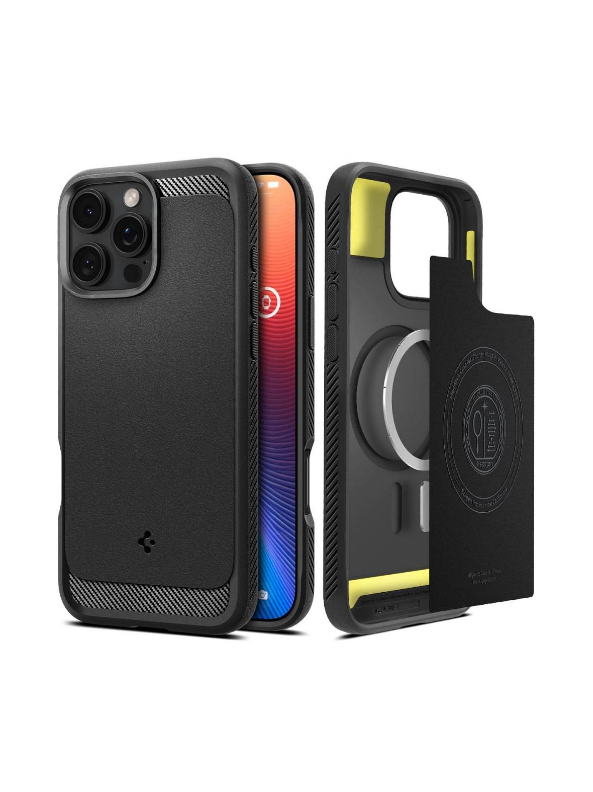 SPIGEN futerał RUGGED ARMOR MAG kompatybilny z MagSafe do IPHONE 16 Pro matte black