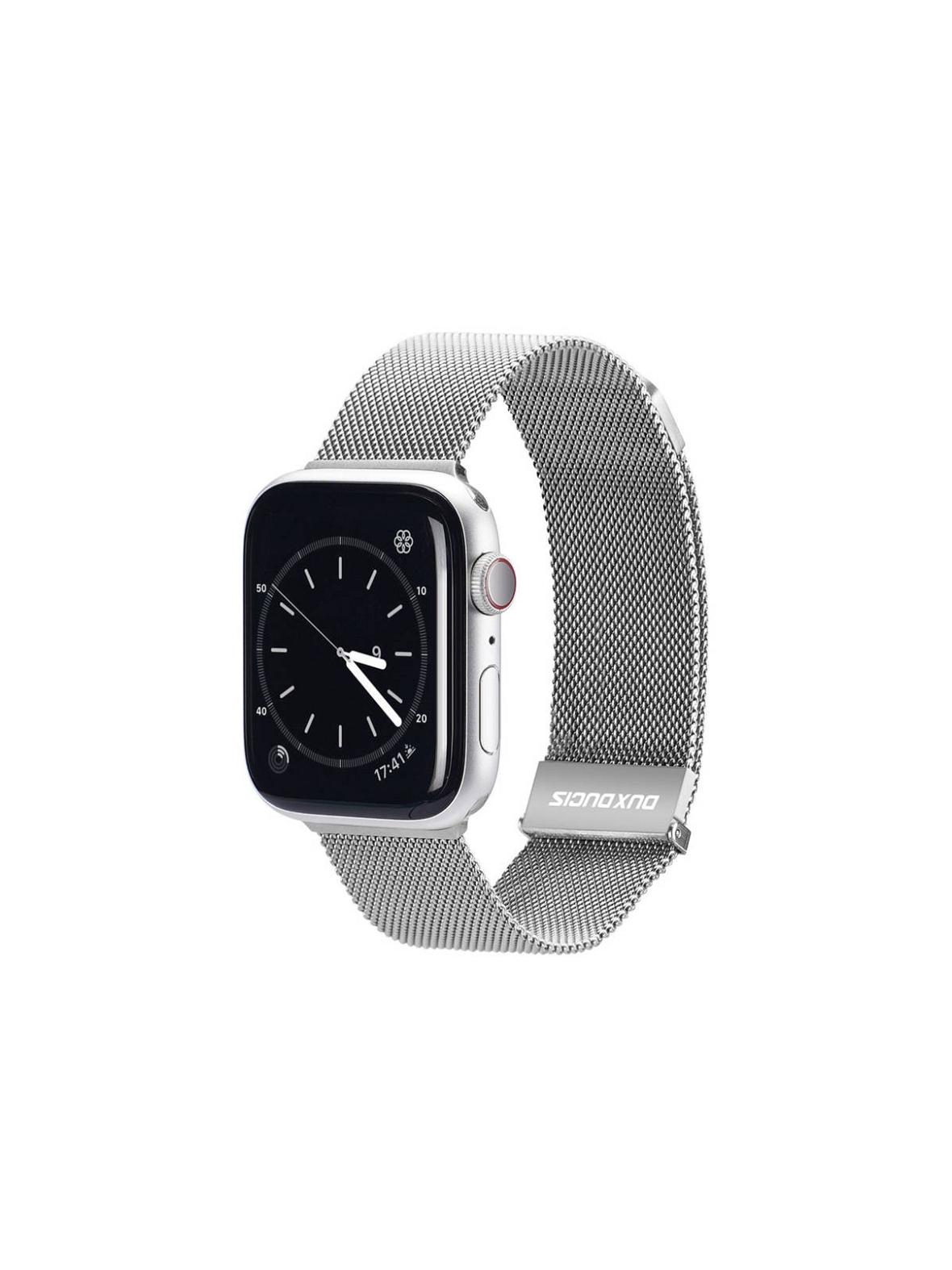 DUX DUCIS pasek MILANESE magnetyczny ze stali nierdzewnej do Apple Watch 38 / 40 / 41 mm srebrny