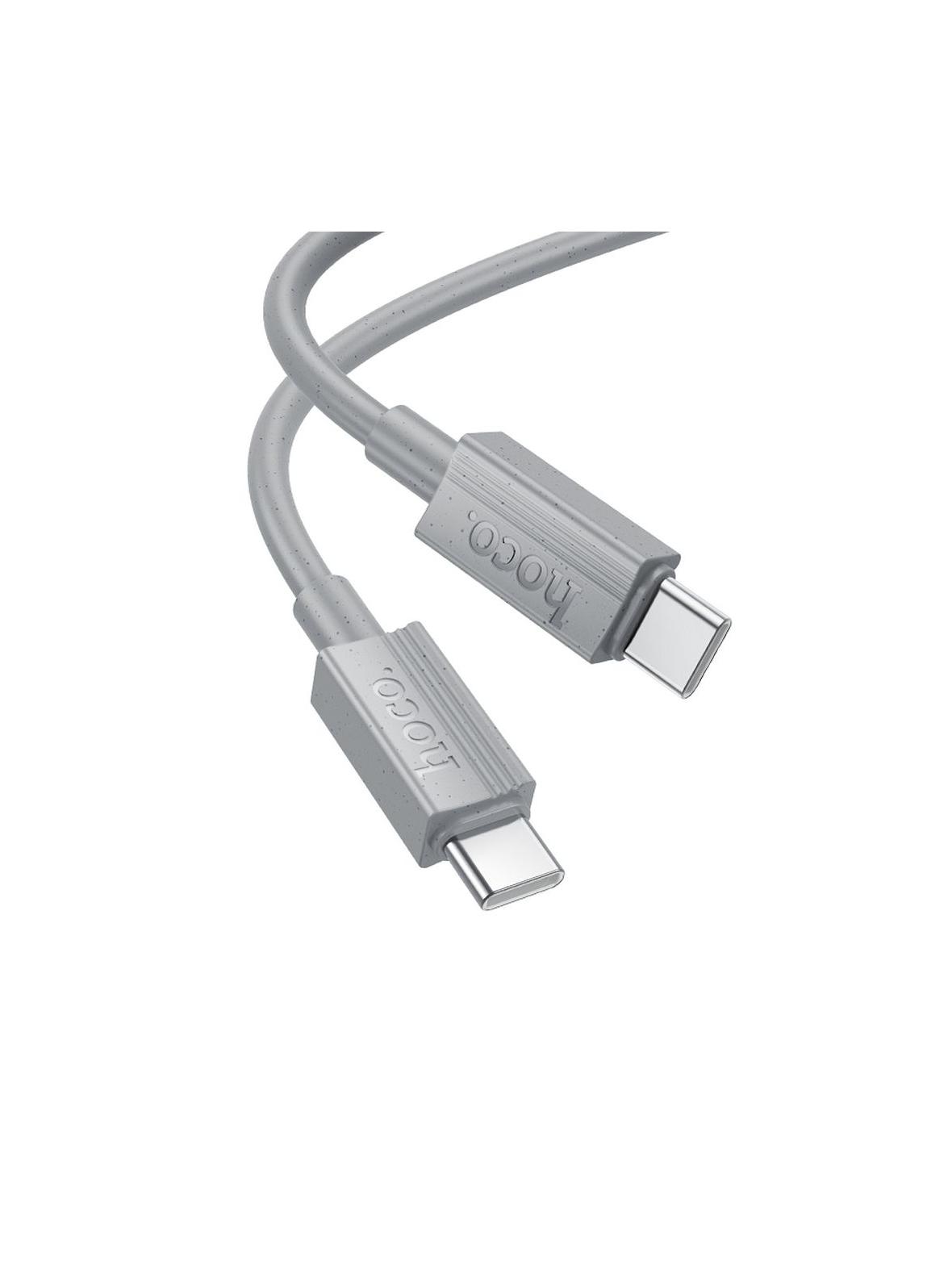 Kabel USB C do USB C Hoco 3A 60W 1 m X107 szary