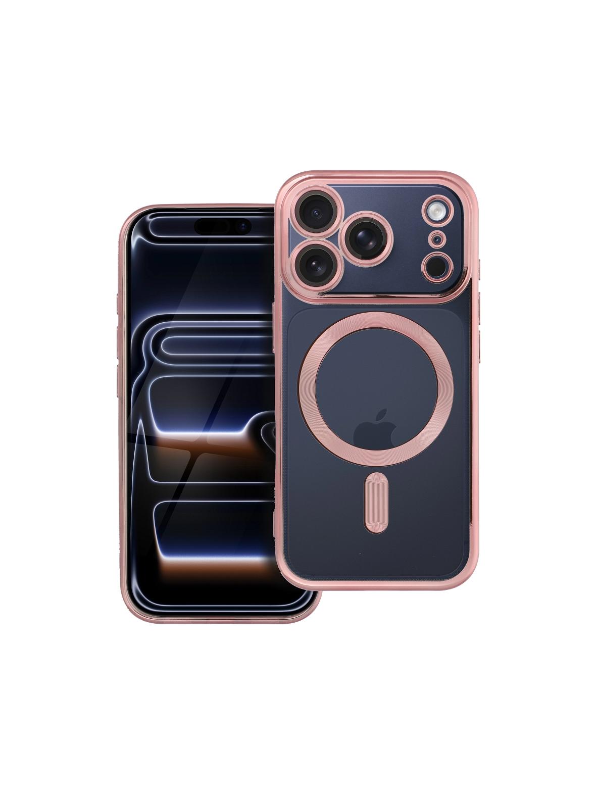 Futerał ELECTRO MAG COVER kompatybilny z MagSafe do IPHONE 17 Pro (full ring) złoty róż