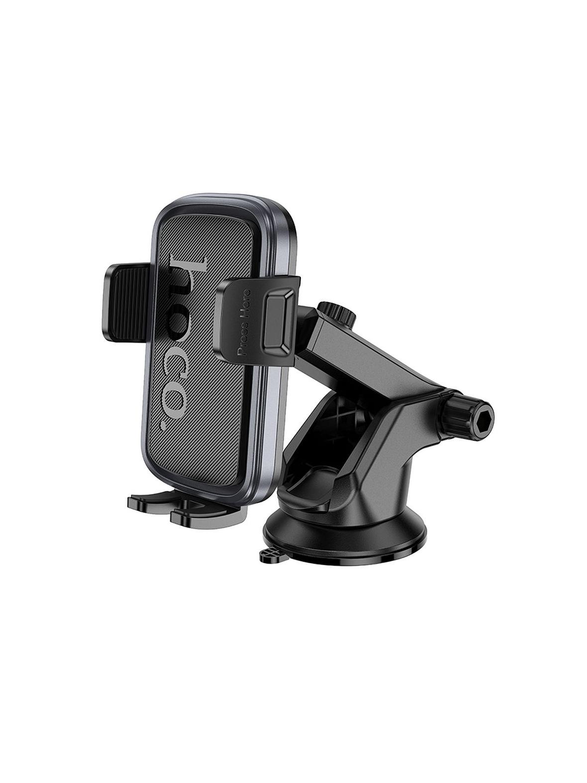 Uchwyt na telefon do samochodu uniwersalny Hoco do szyby / deski H79 czarno szary