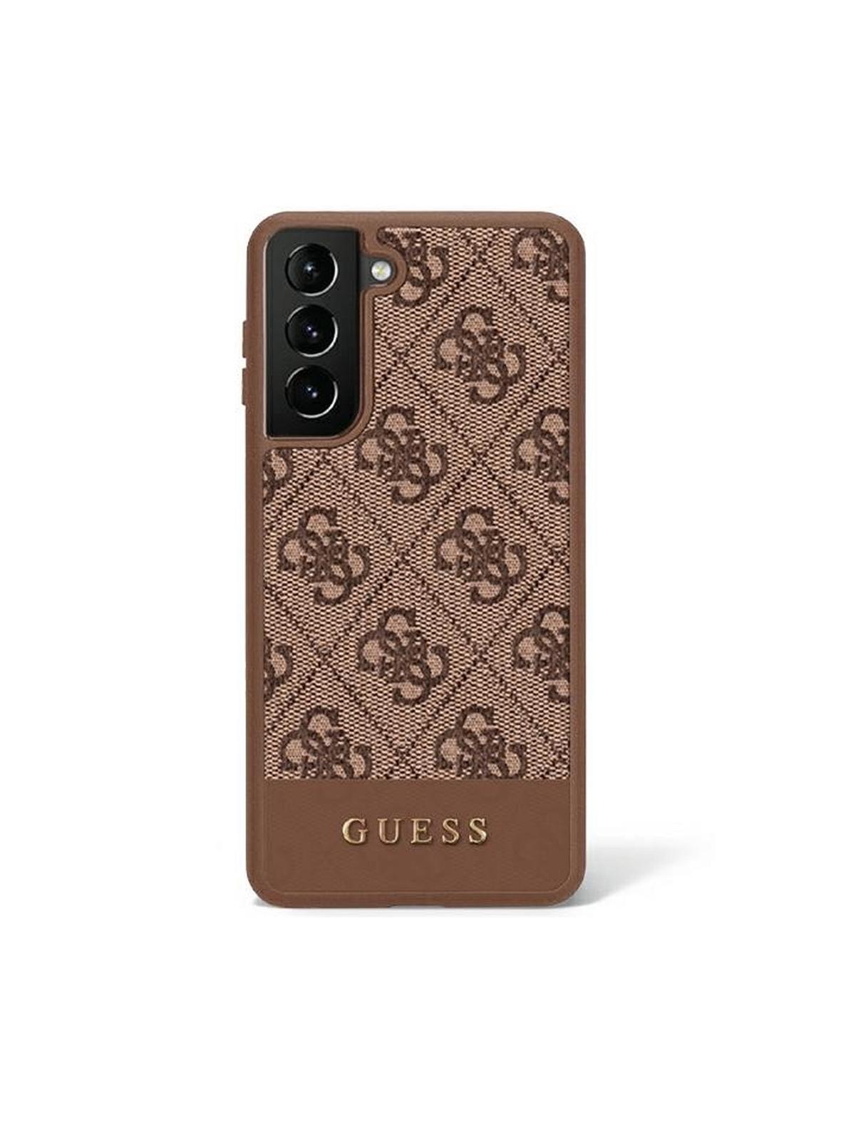 GUESS futerał do SAMSUNG S23 Plus GUHCS23MG4GLBR (4G Bottom Stripe) brązowy