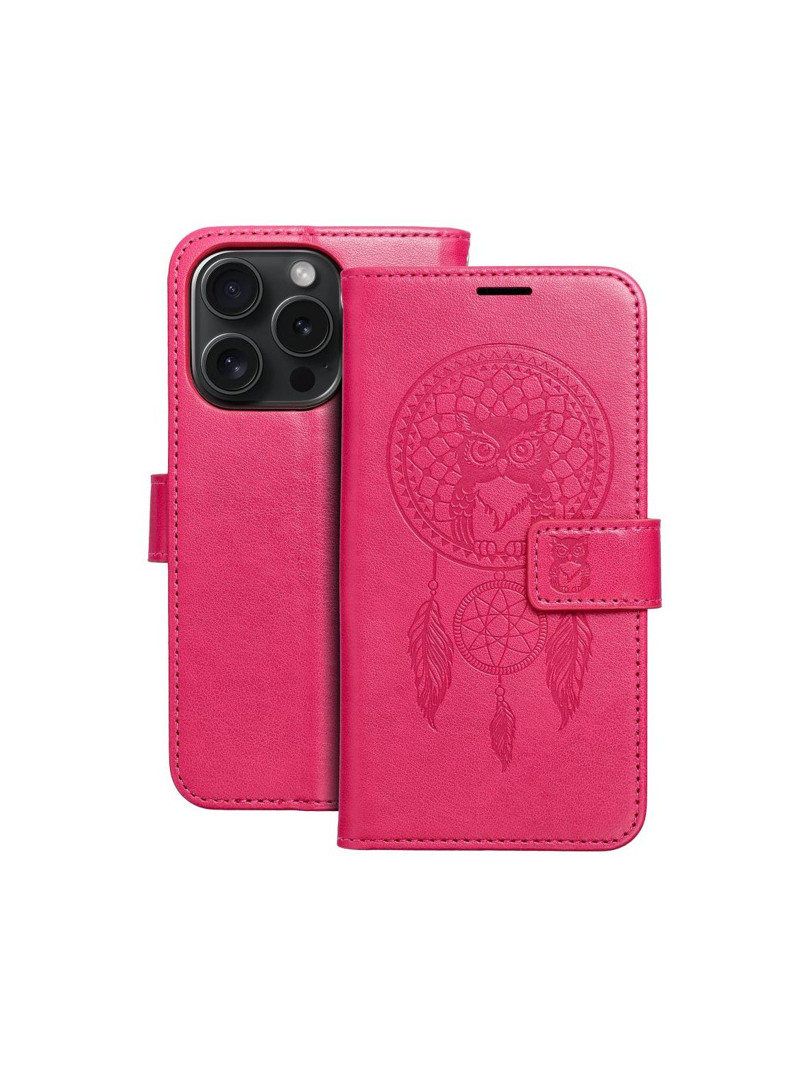 Kabura MEZZO Book do IPHONE 15 Pro łapacz snów magenta