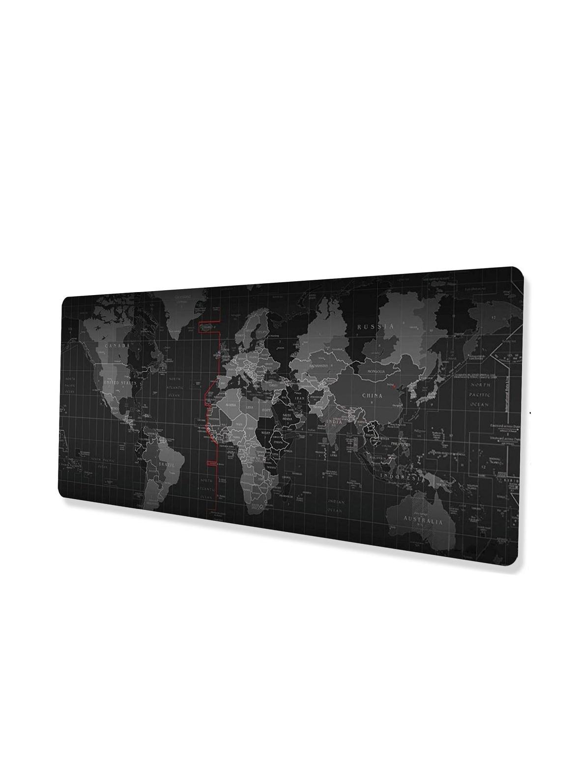 Podkładka pod myszkę / klawiaturę "Mapa świata" 30 x 80 x 2 mm RC-K-1073 czarna