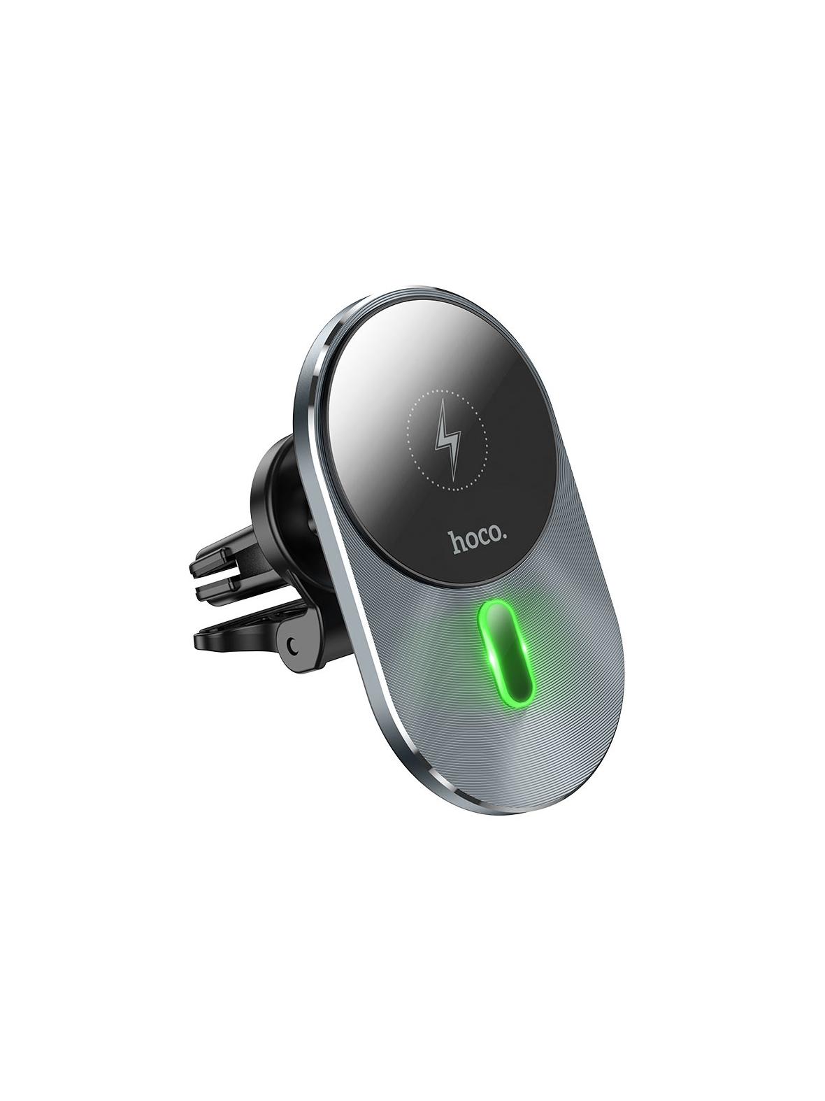 Uchwyt na telefon do samochodu indukcyjny zgodny z MagSafe Hoco 15W do kratki CA91 szary