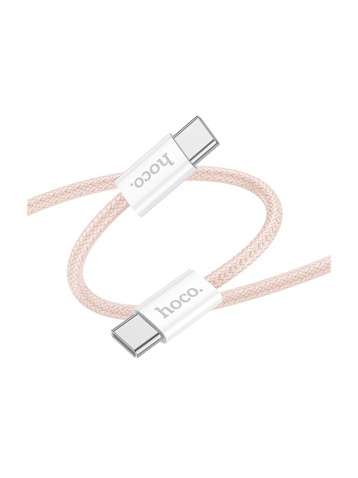 Kabel USB C do USB C Hoco QC3.0 PD 3A 60W 1 m X104 różowy