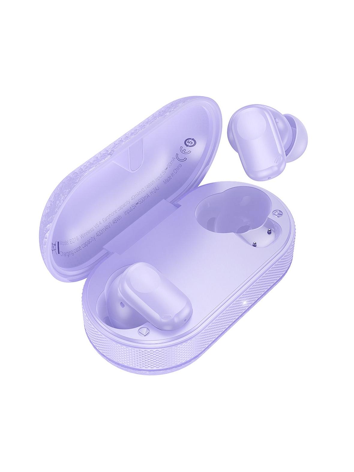 Słuchawki bezprzewodowe douszne Hoco TWS EQ19 fioletowe