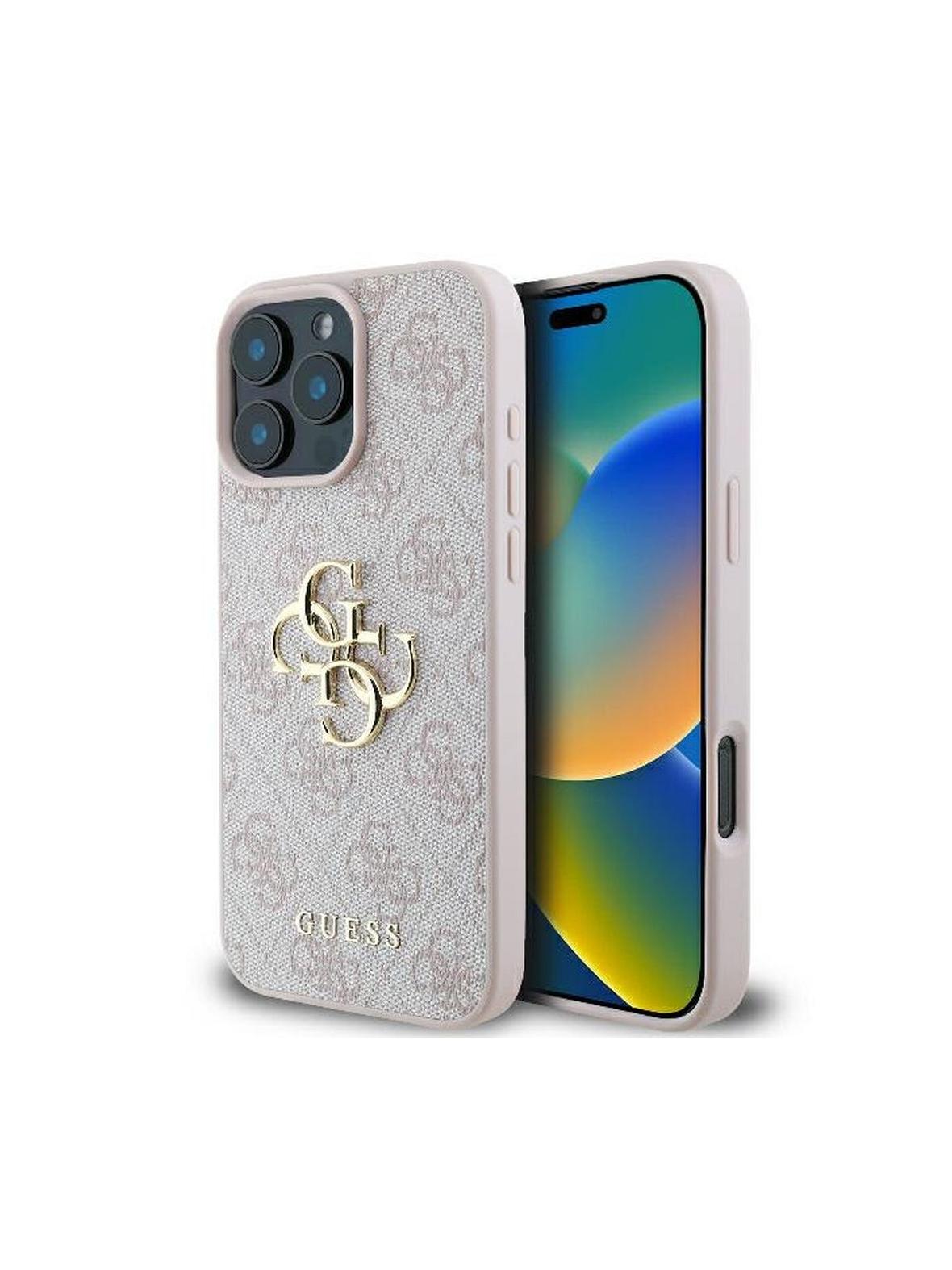 GUESS futerał do IPHONE 16 Pro Max GUHCP16X4GMGPI (4G PU Big Logo) różowy