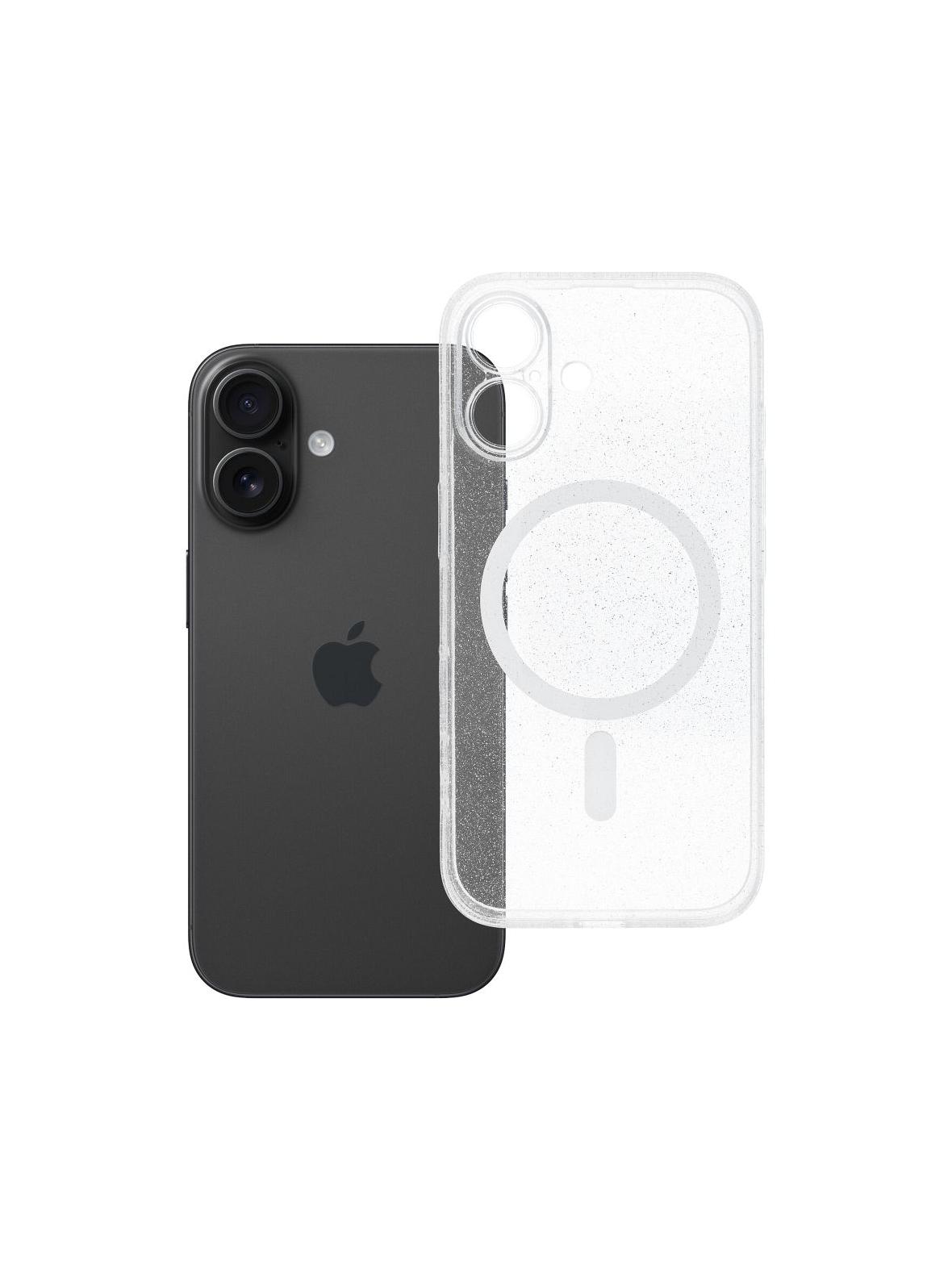 Futerał do iPhone 16 Clear Mag Cover (STR / CAMERA PROTECTION) zgodny z MagSafe  transparentny glitter