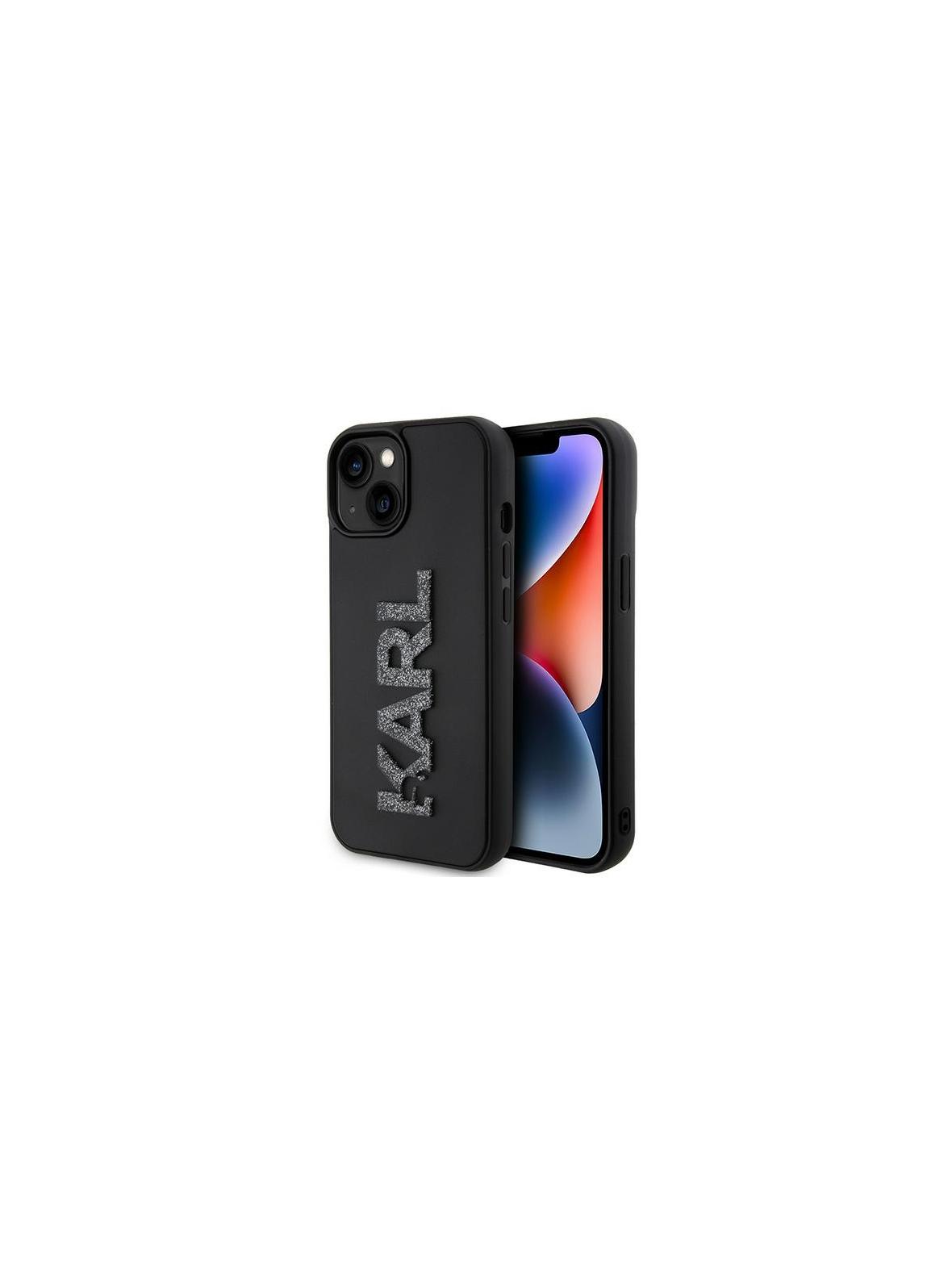 KARL LAGERFELD futerał do IPHONE 15 KLHCP15S3DMBKCK (3D Logo Glitter) czarny