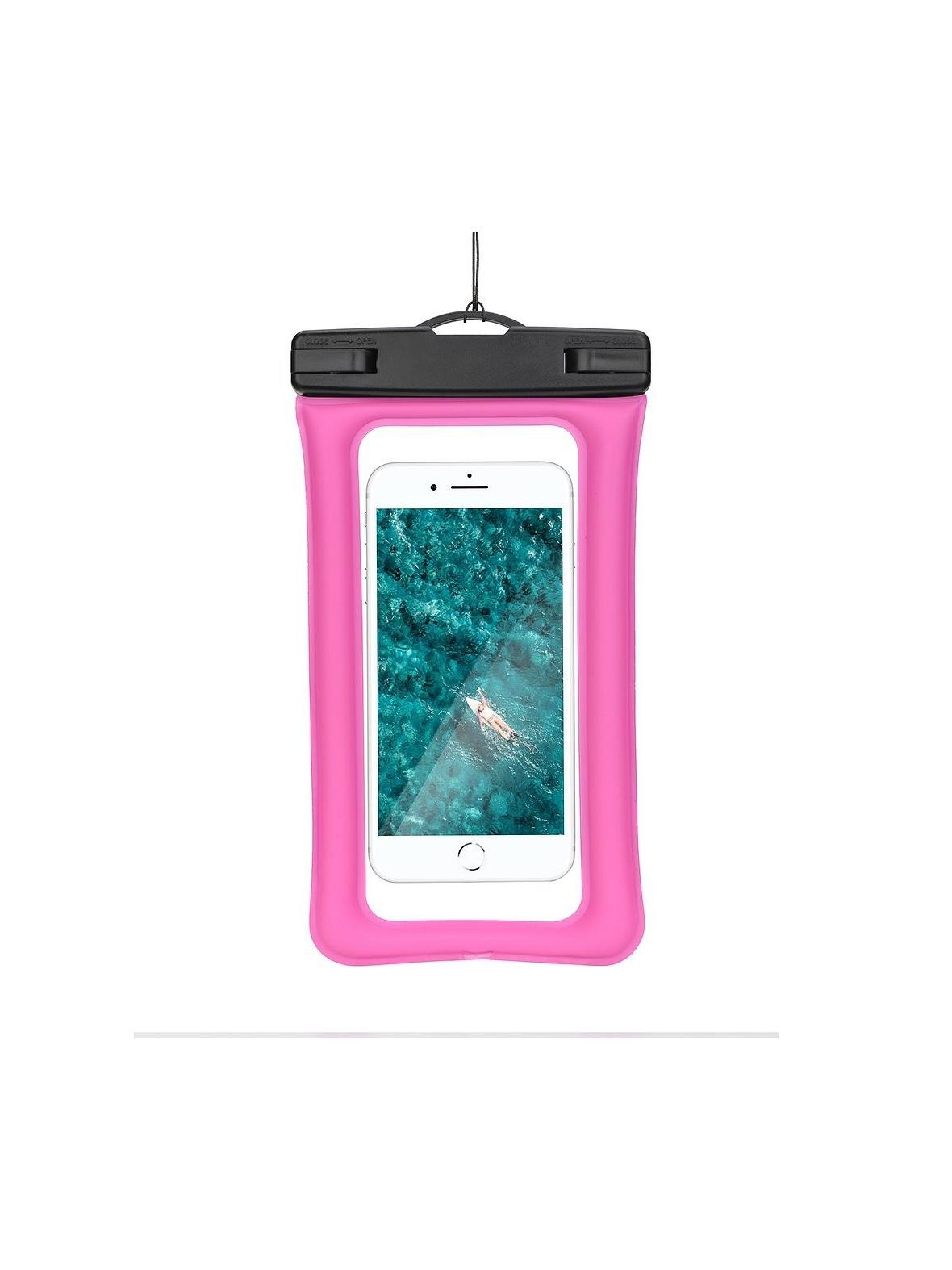 Etui wodoodporne uniwersalne z plastikowym zamknięciem AIRBAG ciemny róż