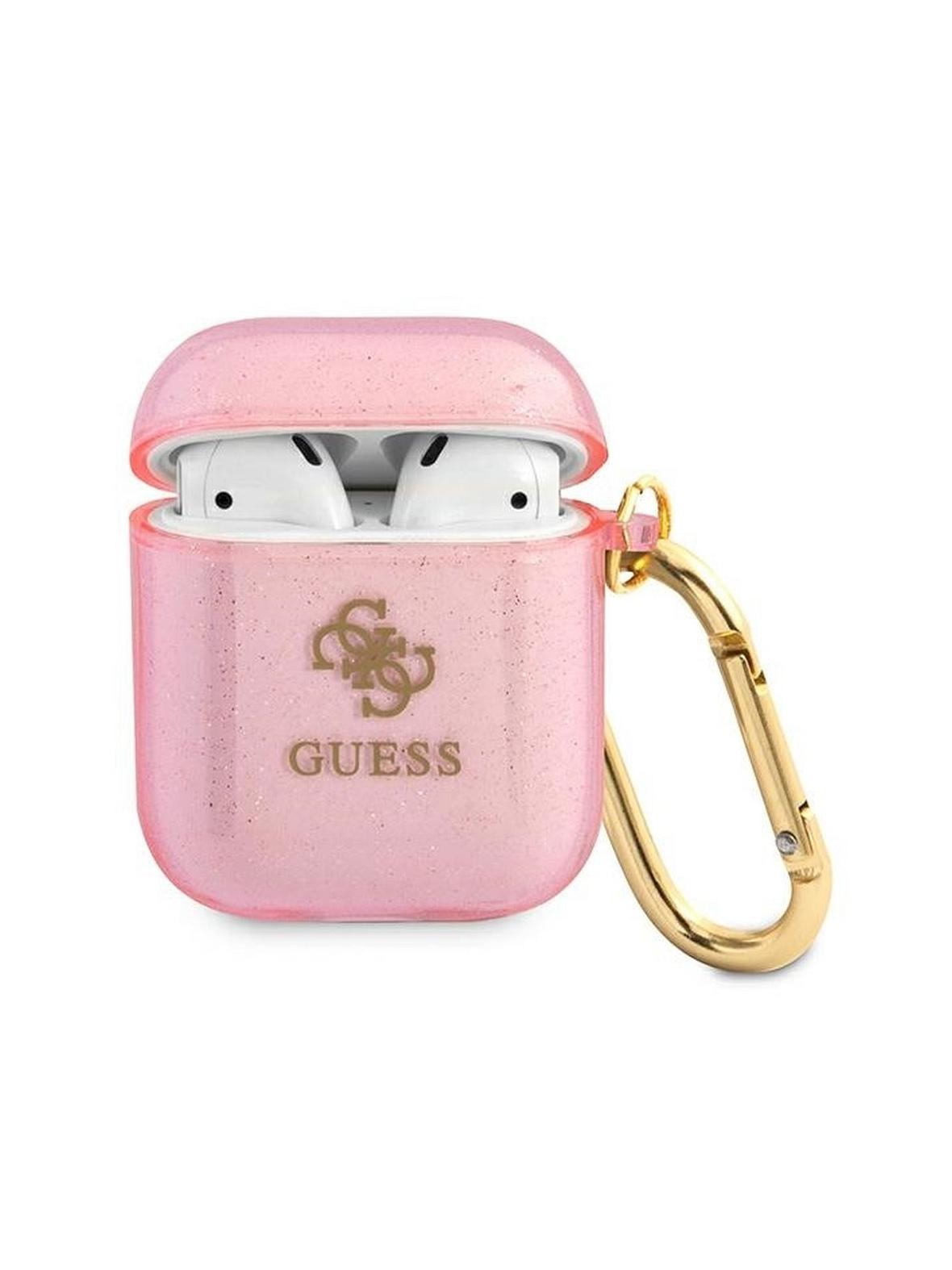 GUESS futerał do APPLE AirPods 1/2 GUA2UCG4GP (Glitter Collection) różowy