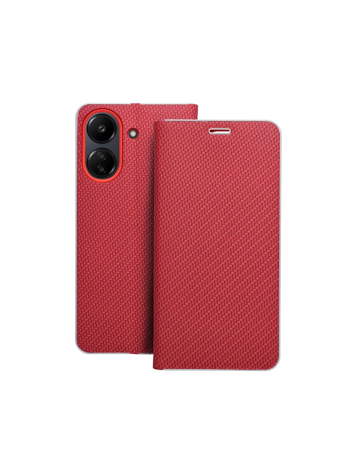 Kabura LUNA Book Carbon do XIAOMI Redmi 13C / POCO C65 czerwony