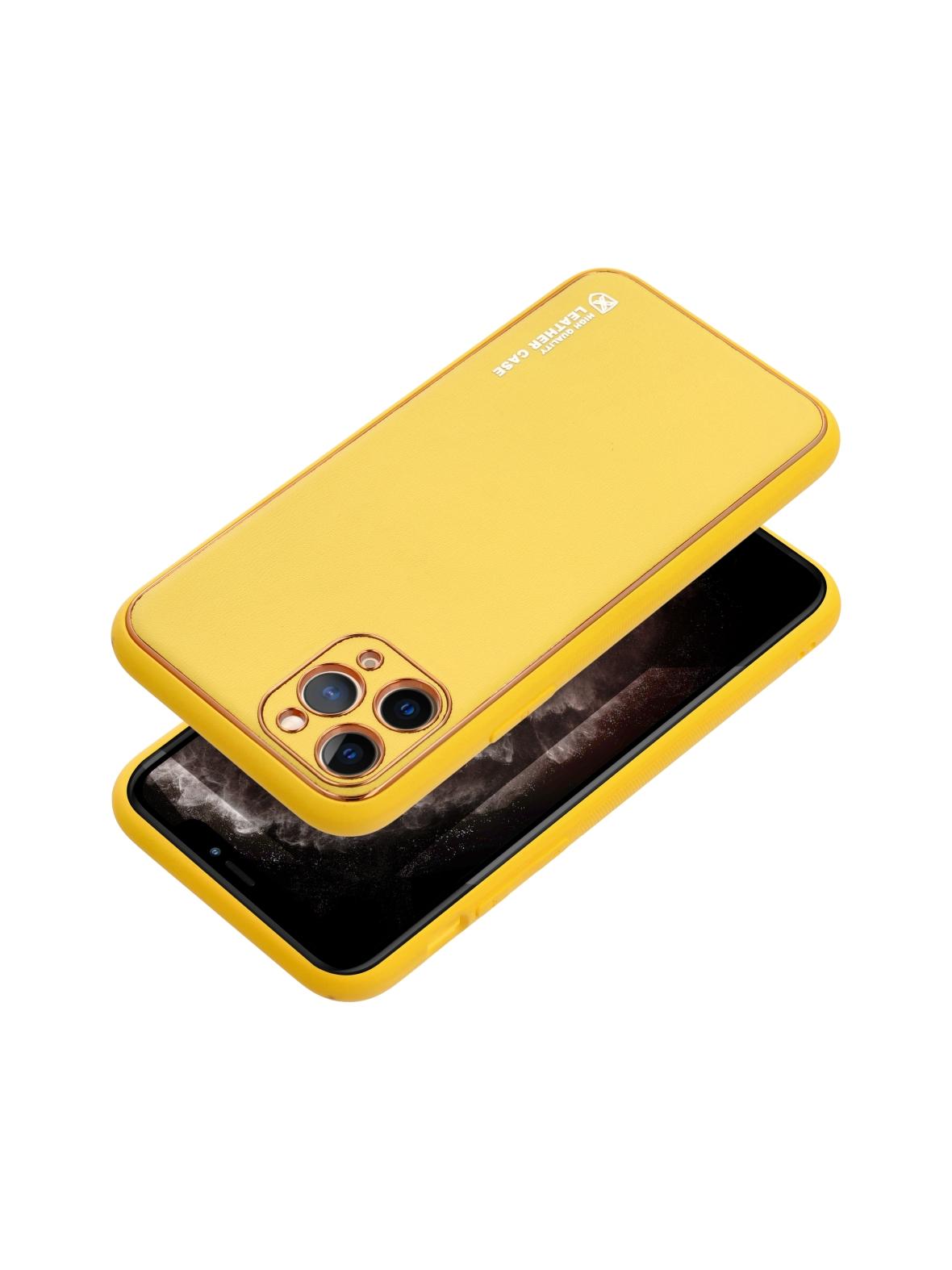 Futerał LEATHER CASE skórzany do IPHONE 15 Pro żółty