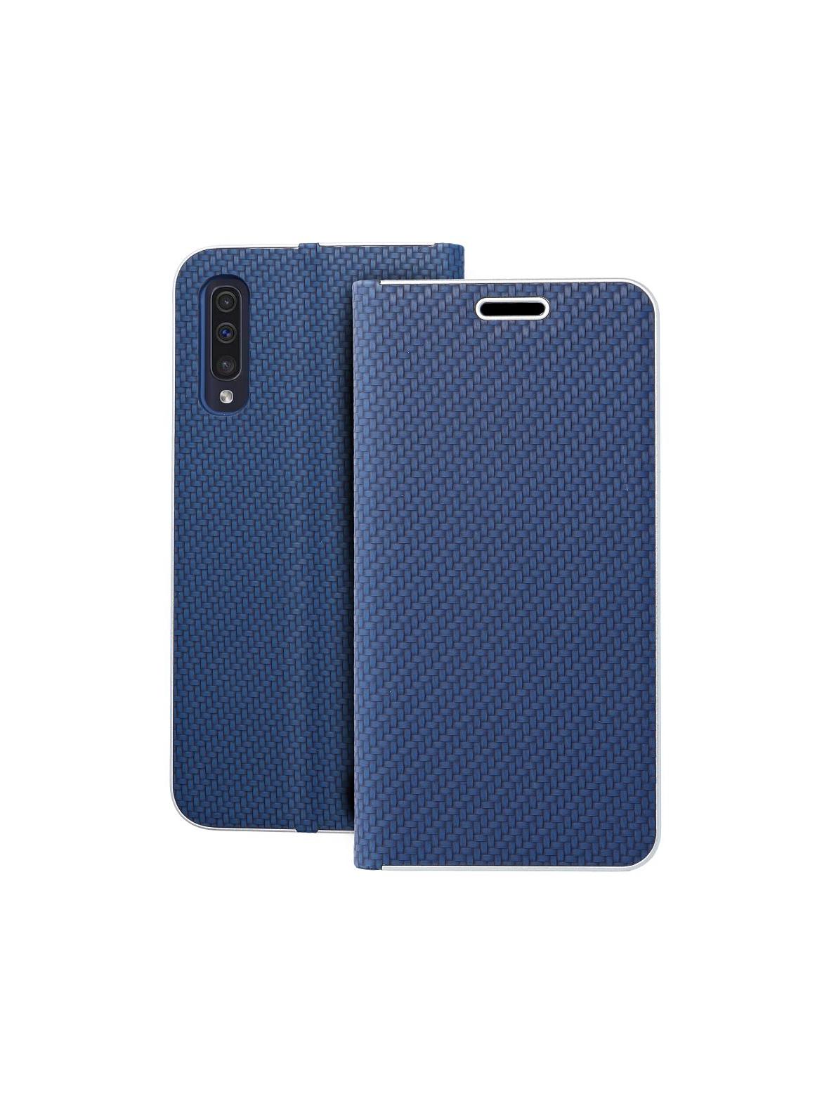 Kabura LUNA Book Carbon do SAMSUNG A50 niebieski