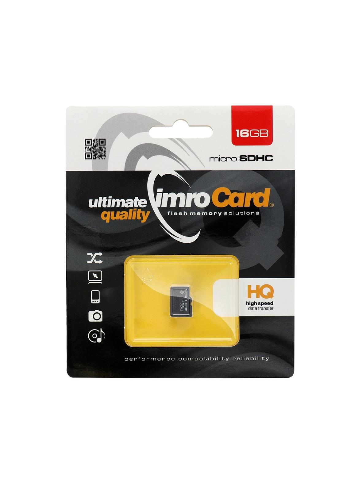 IMRO karta pamięci microSD 16GB 100MB/s class 10 UHS I