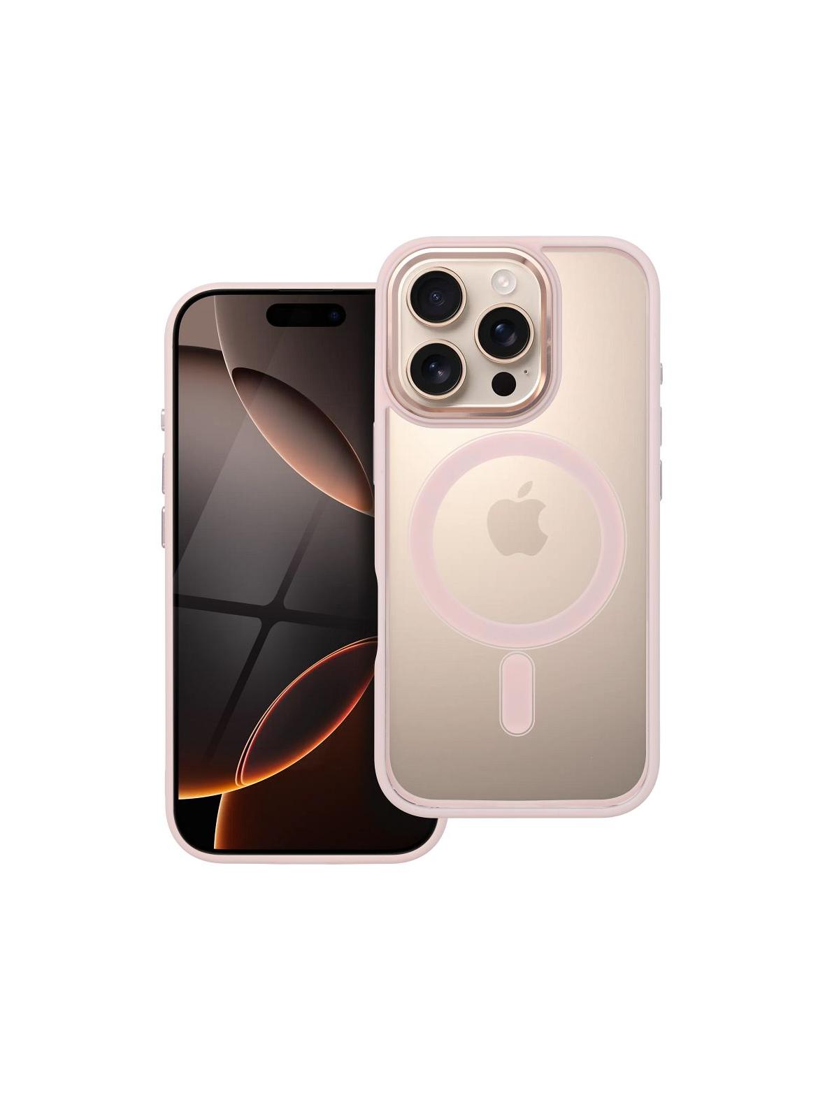 Futerał COLOR EDGE MAG COVER kompatybilny z MagSafe do IPHONE 16 Pro różowy