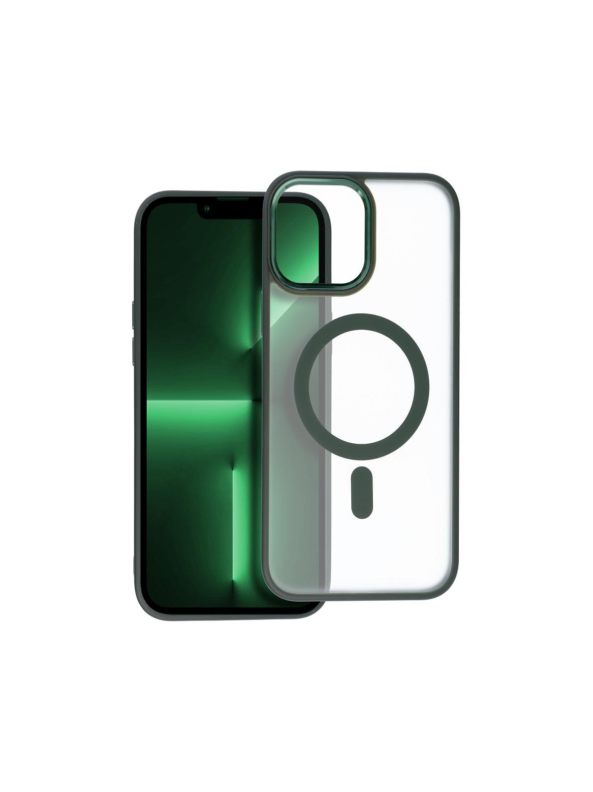 Futerał MATTE MAG COVER kompatybilny z MagSafe do IPHONE 13 Pro Max zielony