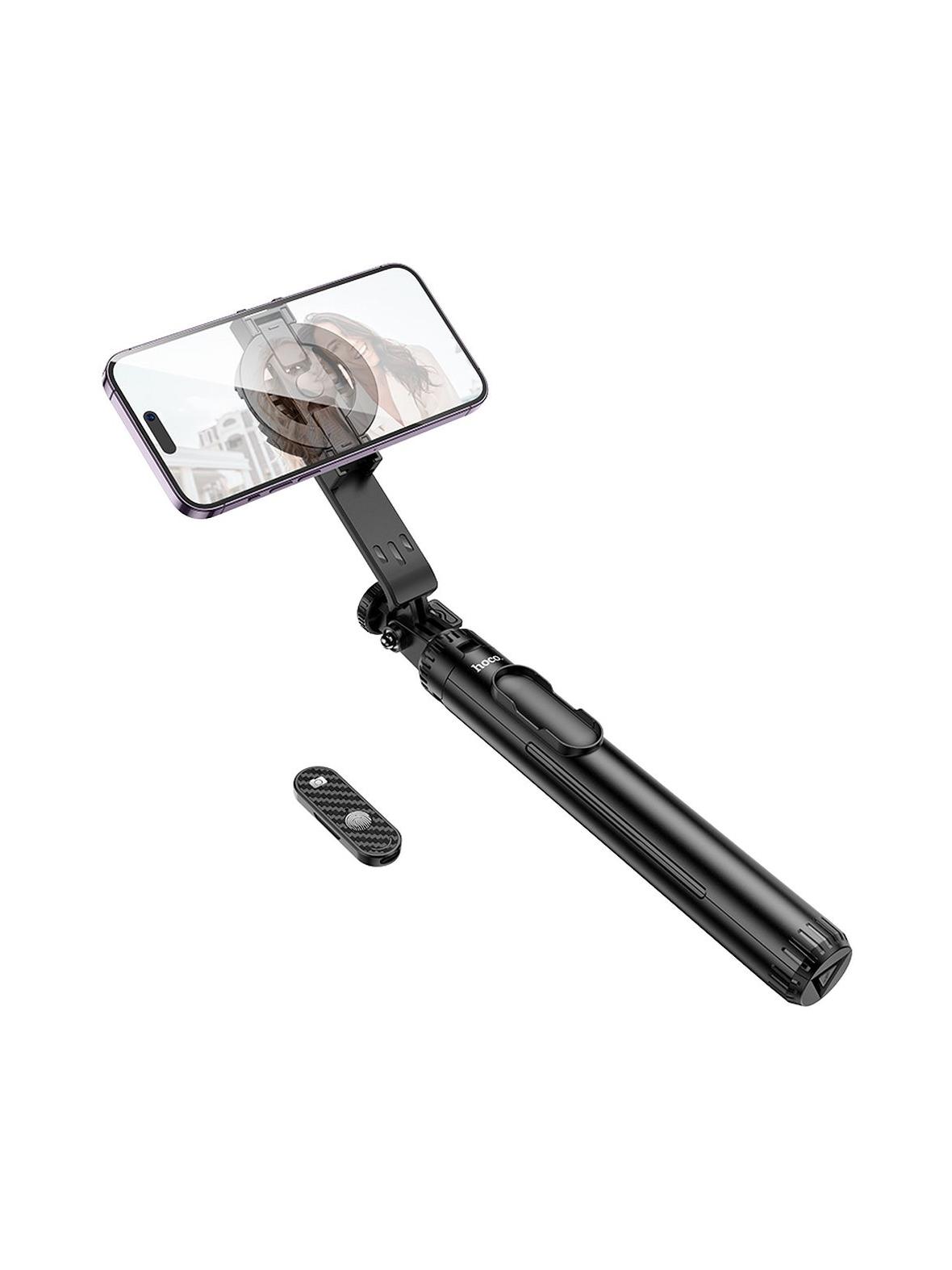 Selfie stick Hoco tripod z pilotem bezprzewodowym magnetyczny K25 czarny