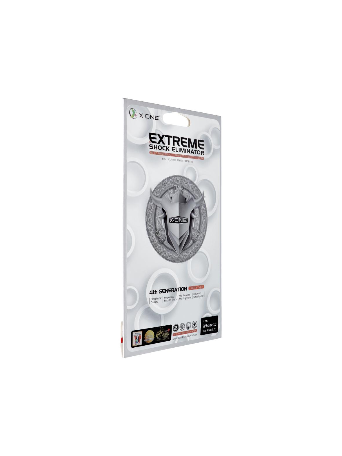 Protektor LCD X-ONE Extreme Shock Eliminator 4th gen. Matowe - do iPhone 15 Pro Max