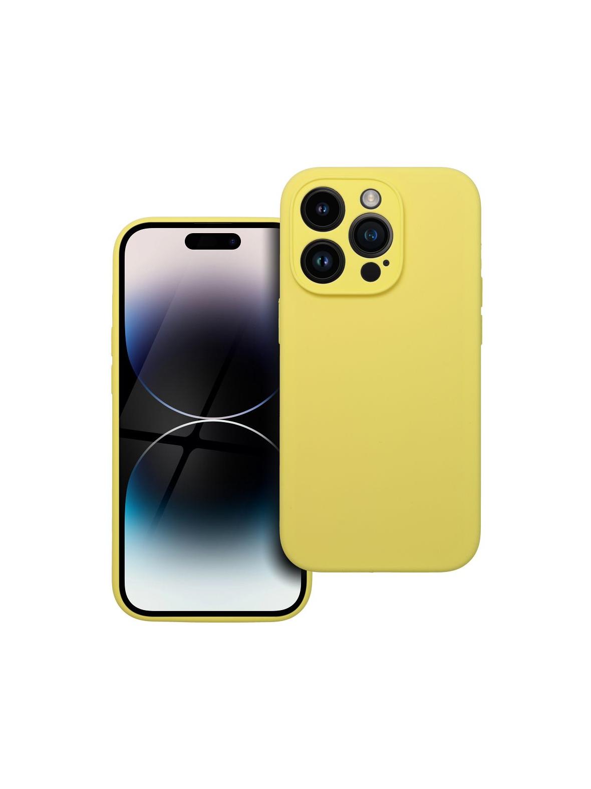 Futerał SILICONE 2mm do IPHONE 14 Pro żółty