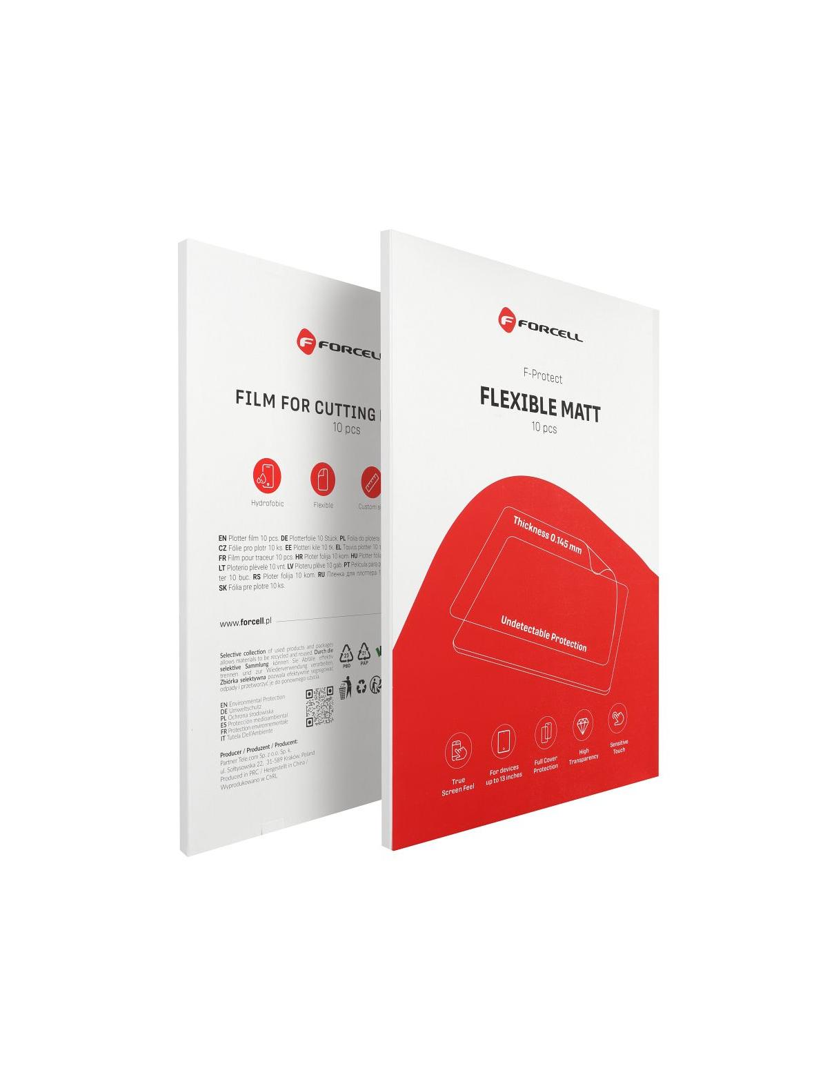 Folia do cięcia do plotera Forcell F-Protect Flexible TABLET MATT dla tabletów do 13" 10 sztuk