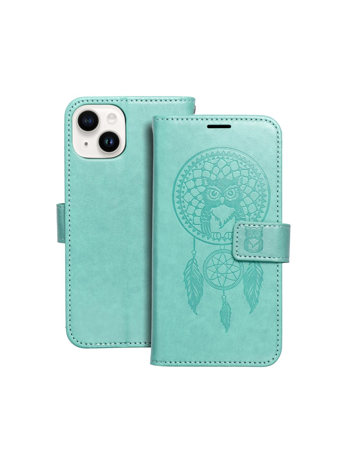 Kabura MEZZO Book do IPHONE 14 łapacz snów zielony