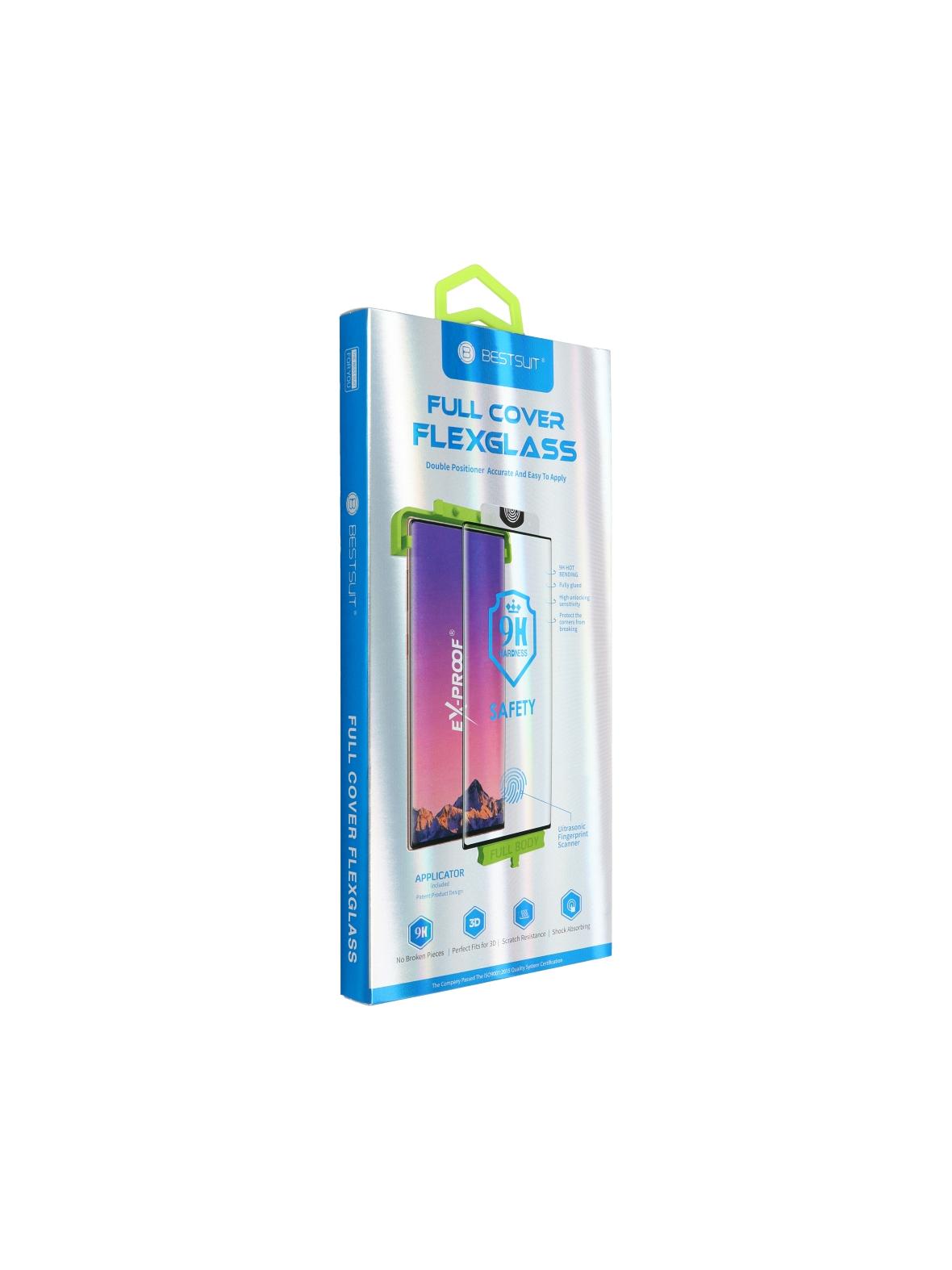 Szkło hybrydowe Bestsuit Flexible 5D Full Glue do Samsung Galaxy S26 Ultra czarny - działający czytnik