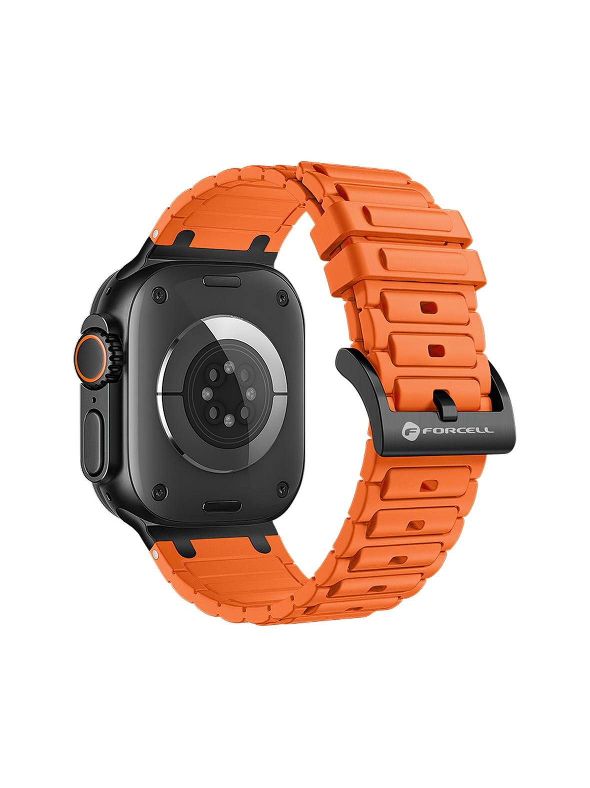 Pasek do Apple Watch Forcell F-Design FA06 dziurki silikon 42 / 44 / 45 / 49 mm pomarańczowy