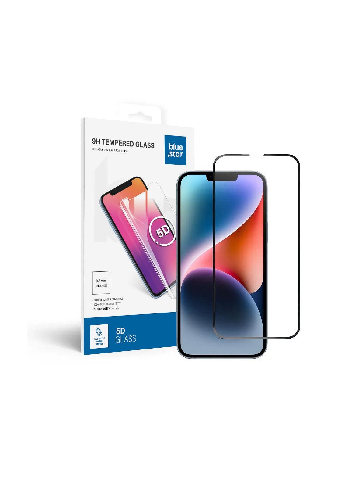 Szkło hartowane do iPhone 13 PRO MAX /14 PLUS (full glue) Blue Star 5D czarne