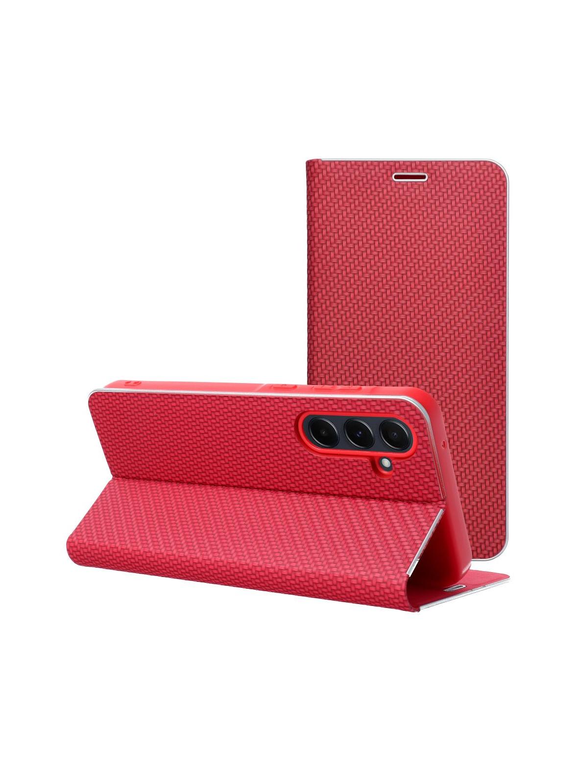 Kabura LUNA Book Carbon do SAMSUNG A36 5G czerwony