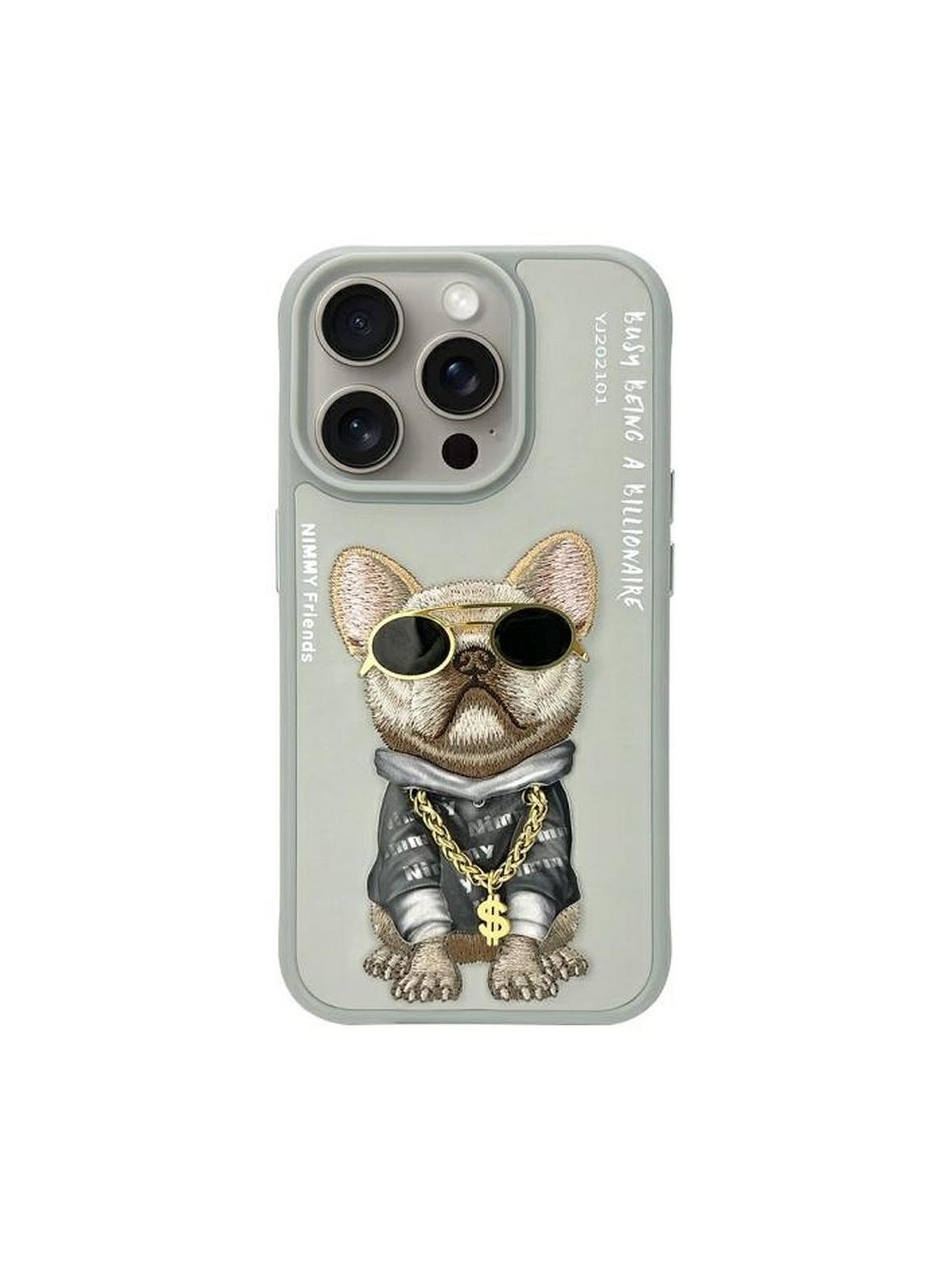 NIMMY futerał GLASSES COOL DOG do IPHONE 15 Pro Max szary