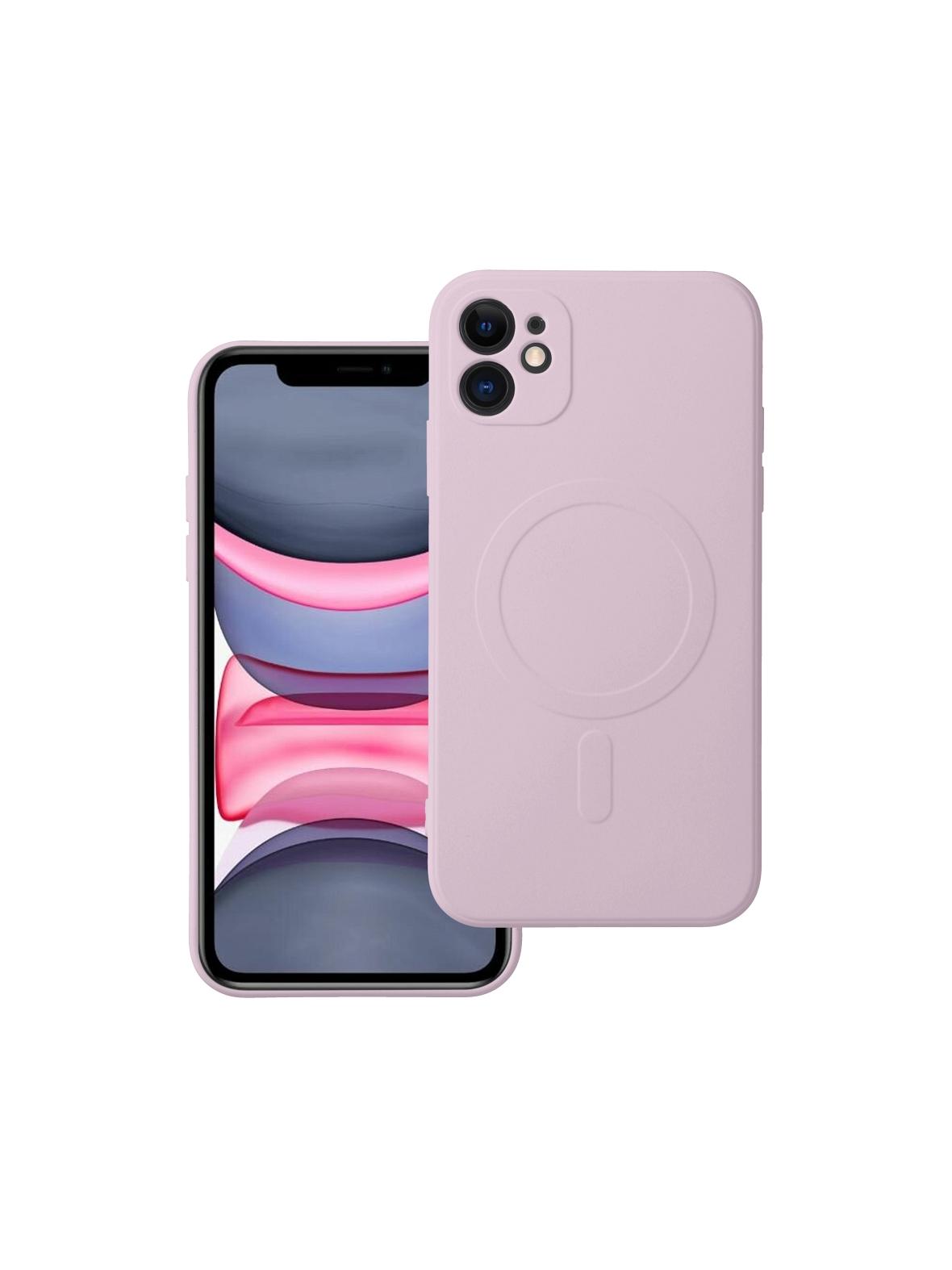 Futerał SILICONE MAG COVER kompatybilny z MagSafe do IPHONE 11 różowy