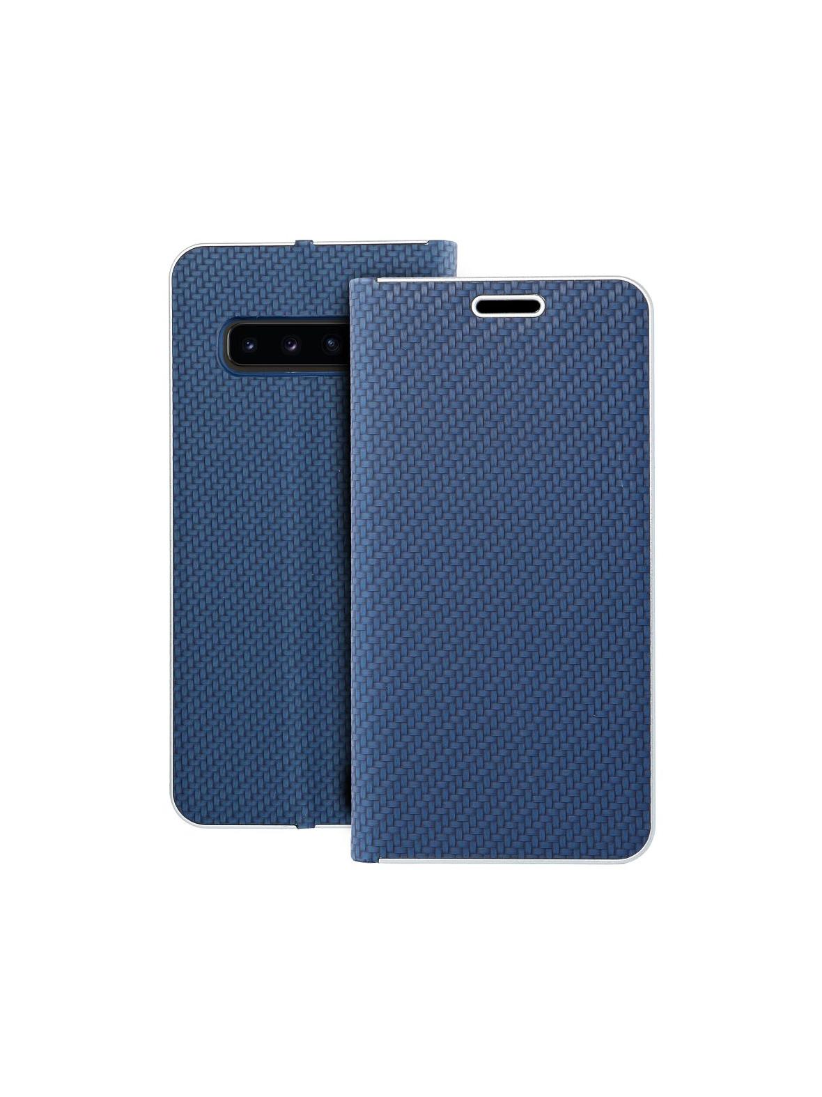 Kabura LUNA Book Carbon do SAMSUNG S10 niebieski