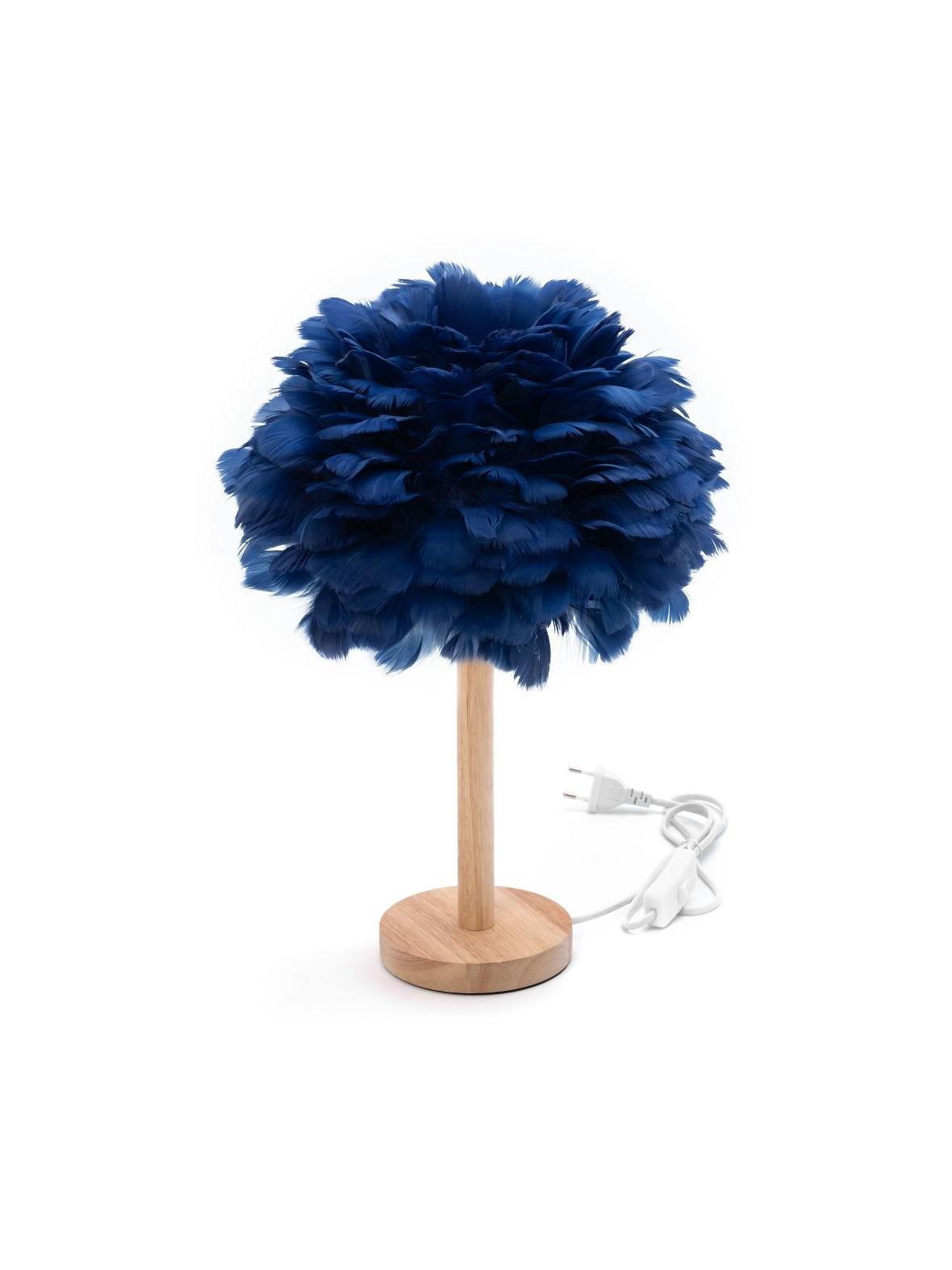 Lampka nocna z piórkiem Art Deco niebieska CBDPH