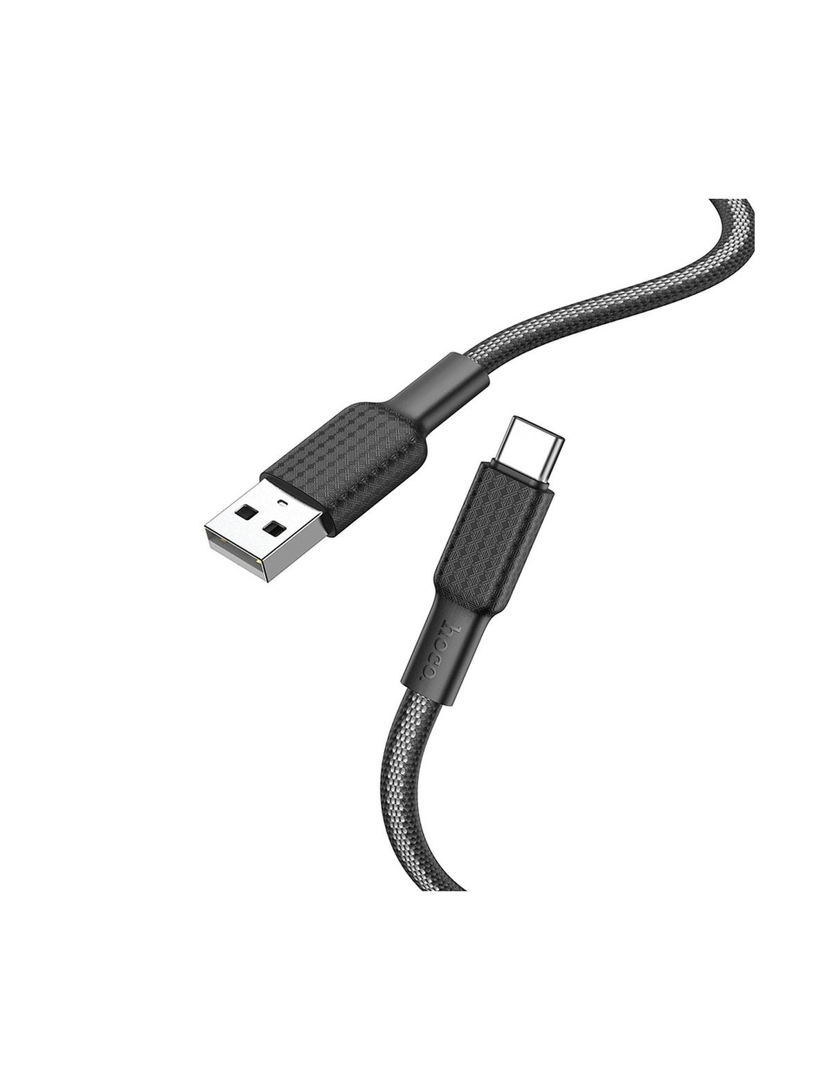 Kabel USB A do USB C Hoco 3A 1 m X69 czarno biały