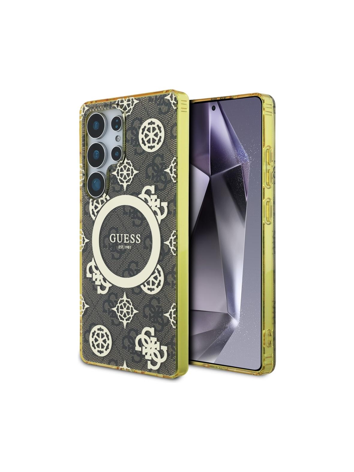 GUESS futerał do SAMSUNG S25 Ultra GUHMS25LH4PYEEW (Magnetic IML Peony on 4G Background) brązowy