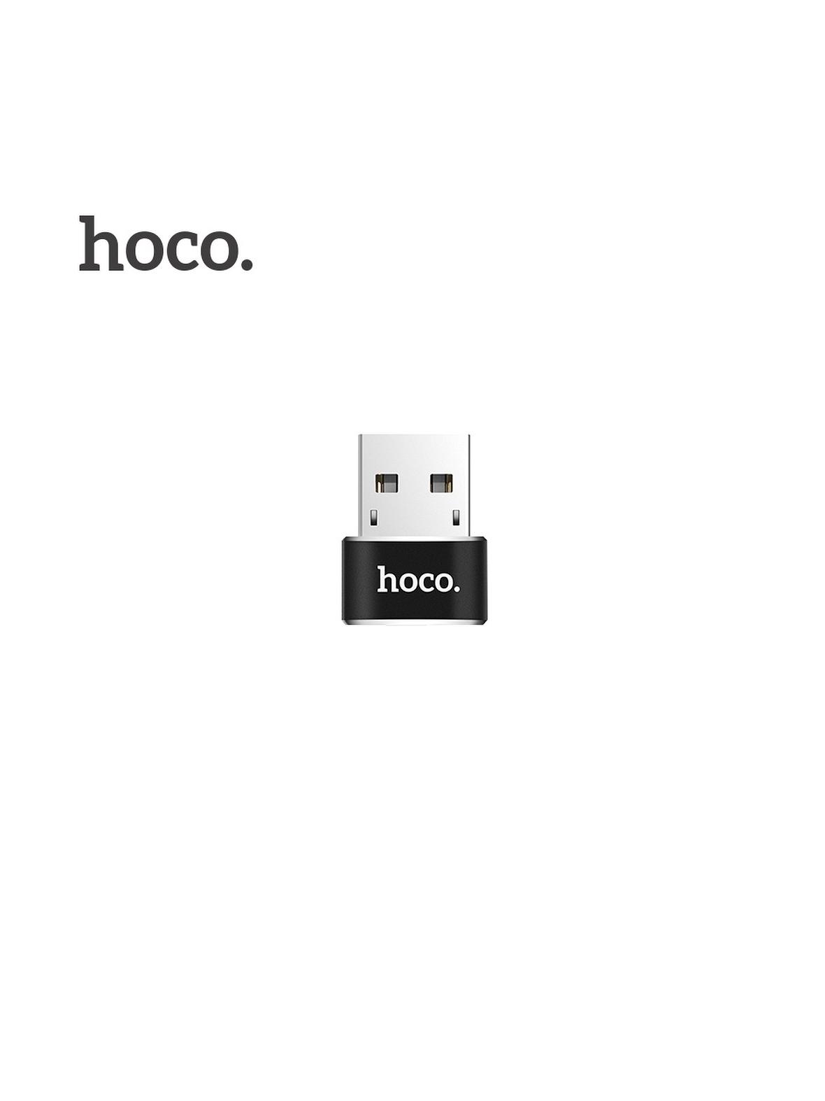 Adapter OTG USB A do USB C Hoco UA6 czarny