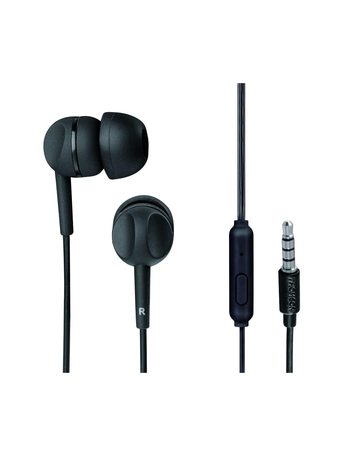 THOMSON słuchawki przewodowe Jack 3,5 mm z mikrofonem EAR3005BK czarne