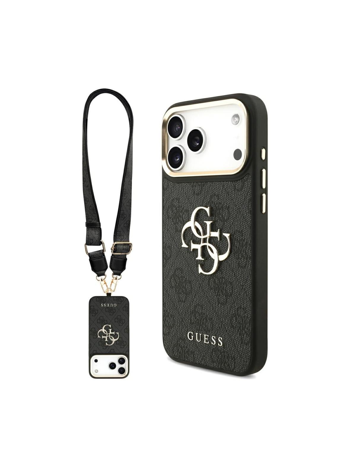 GUESS futerał do IPHONE 17 Pro Max GUHCP17XP4G4BCSK (PU W/ Big 4G Classic & Big Strap Metal Buttons) czarny