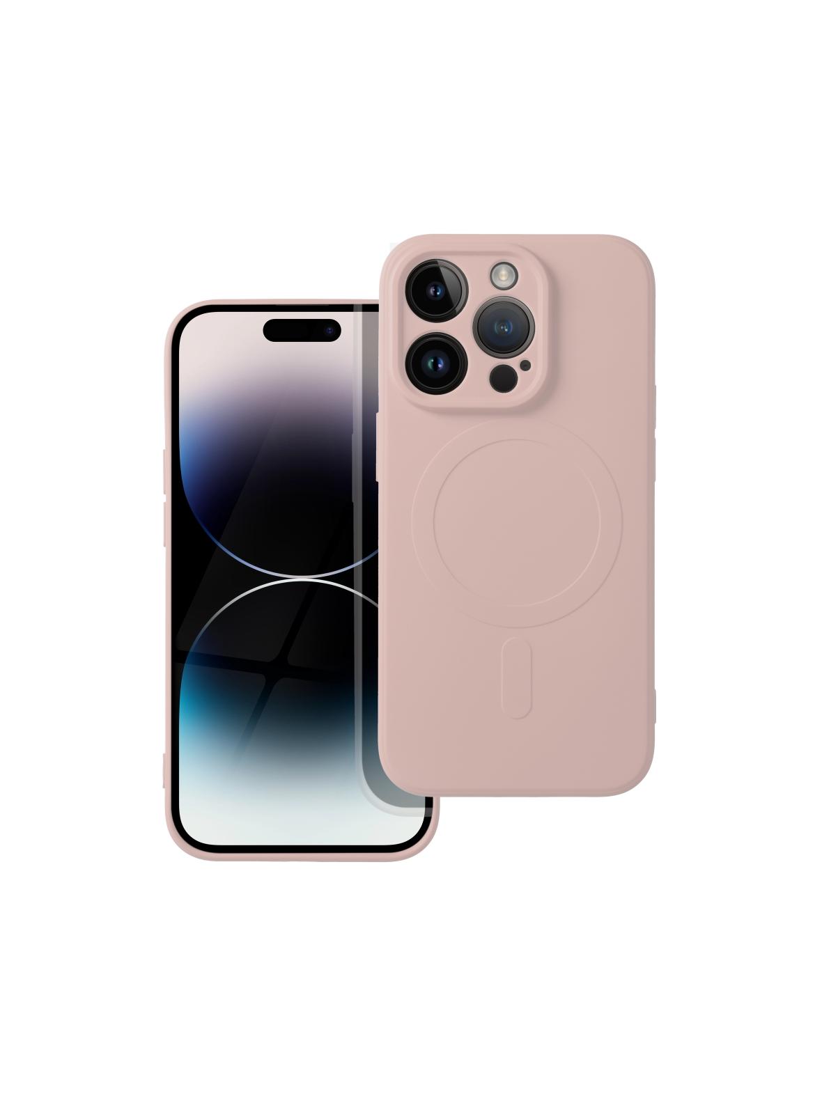 Futerał SILICONE MAG COVER kompatybilny z MagSafe do IPHONE 14 Pro różowy