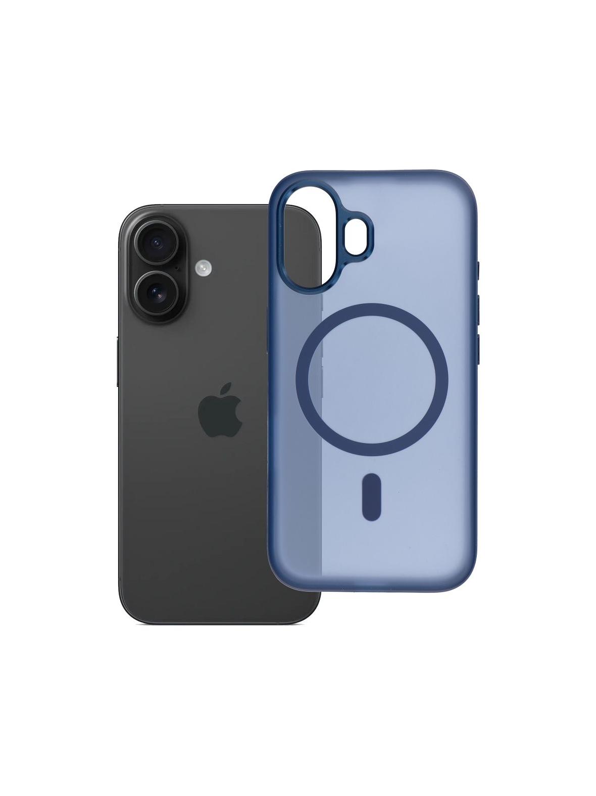 Futerał do iPhone 16 Flexline Mag Cover zgodny z MagSafe granatowy