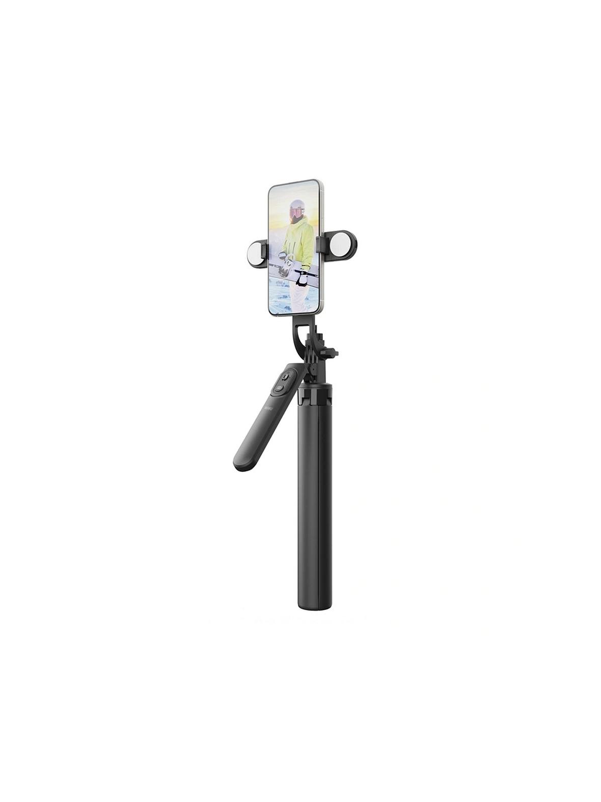 WiWU - Selfie stick Wi-SE012 z funcją tripoda i podwójną, wbudowaną lampą LED