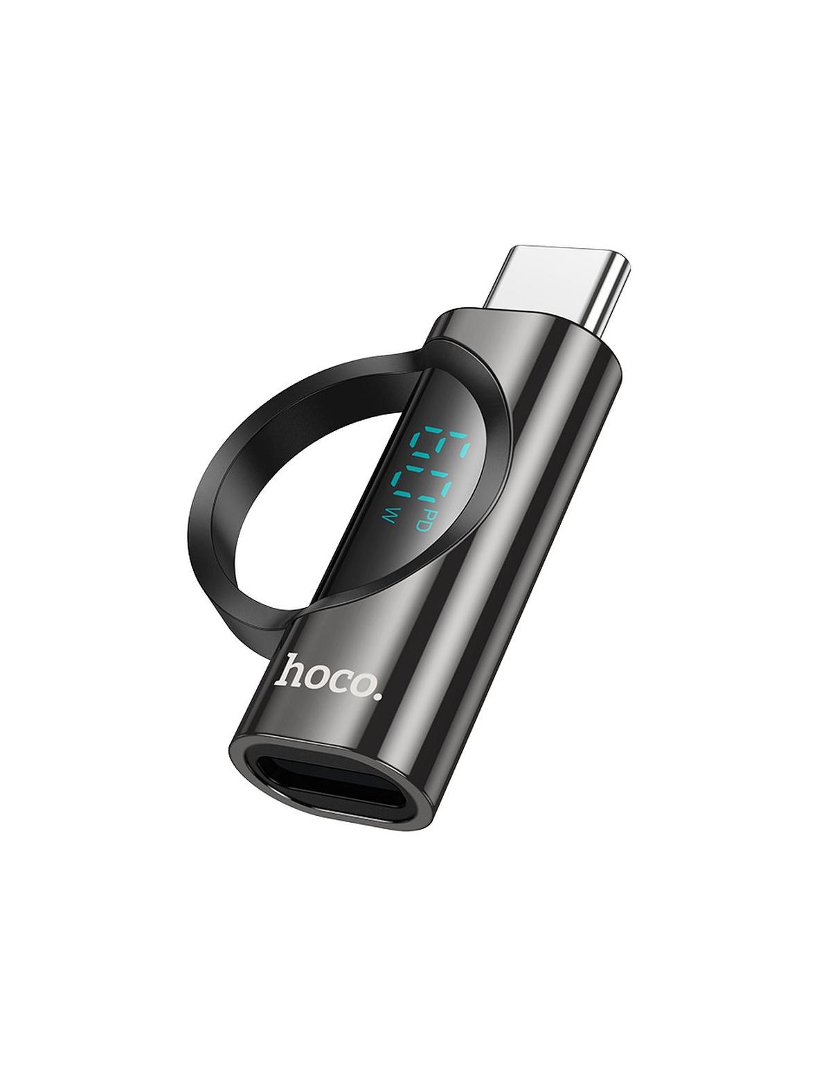 Adapter USB C do Lightning Hoco 3A 60W z wyświetlaczem UA32A czarny