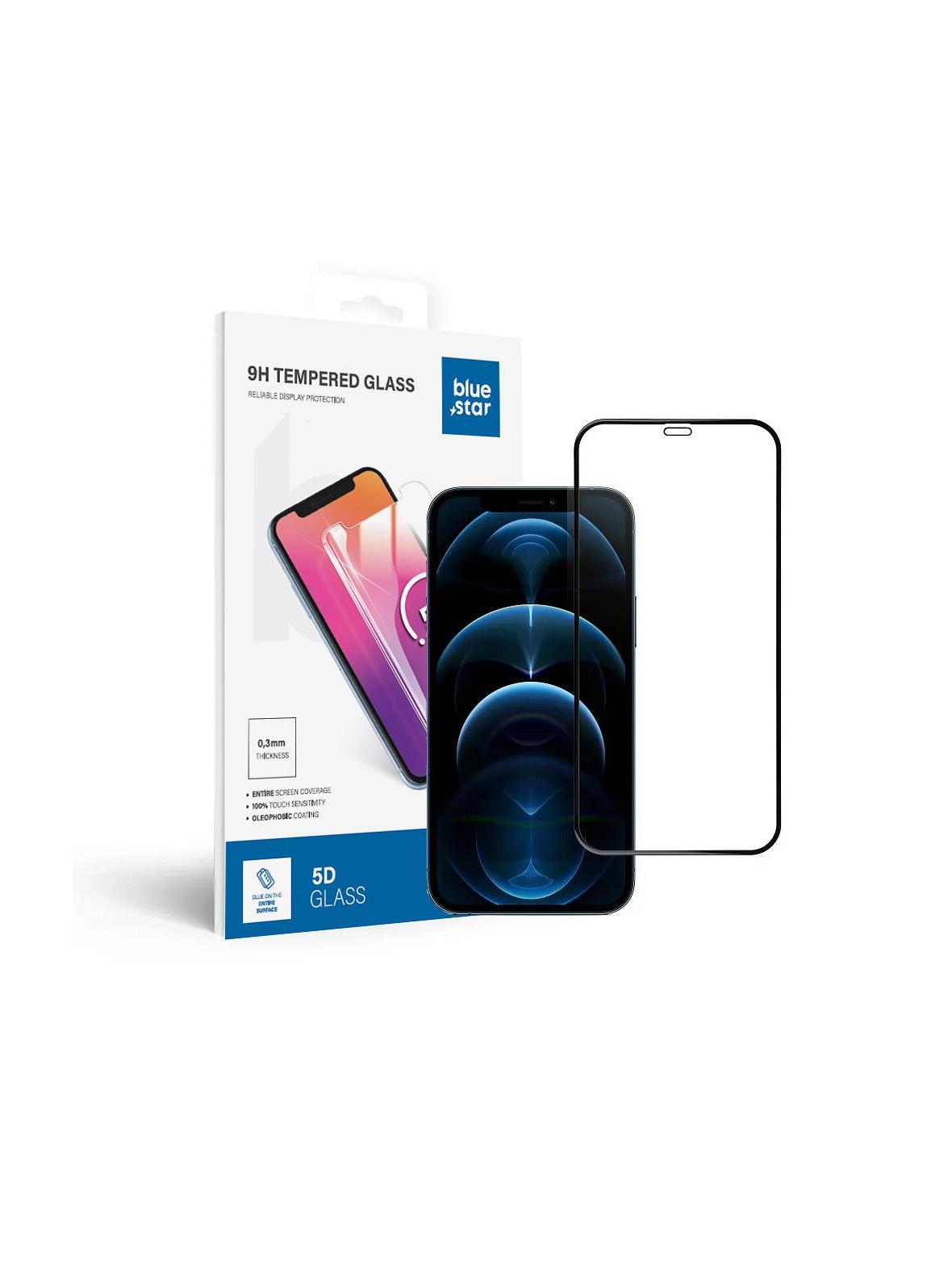 Szkło hartowane do iPhone 12/12 Pro (full glue) Blue Star 5D czarne