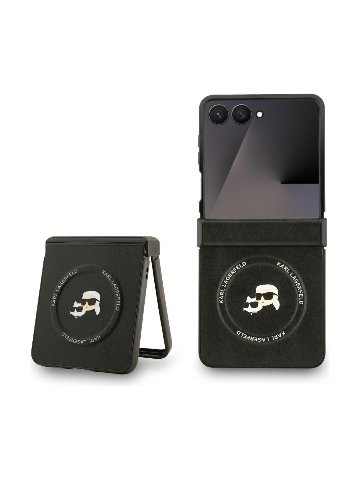 KARL LAGERFELD futerał do SAMSUNG Z Flip7 kompatybilny z MagSafe KLHMZF7PSMLRKCK (PU K&C PINS) czarny
