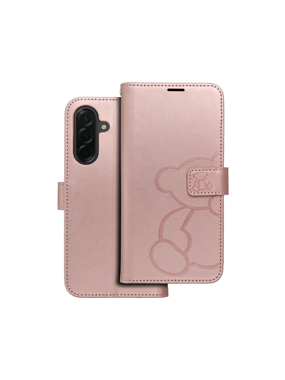Kabura MEZZO Book do SAMSUNG A36 5G teddy bear złoty róż