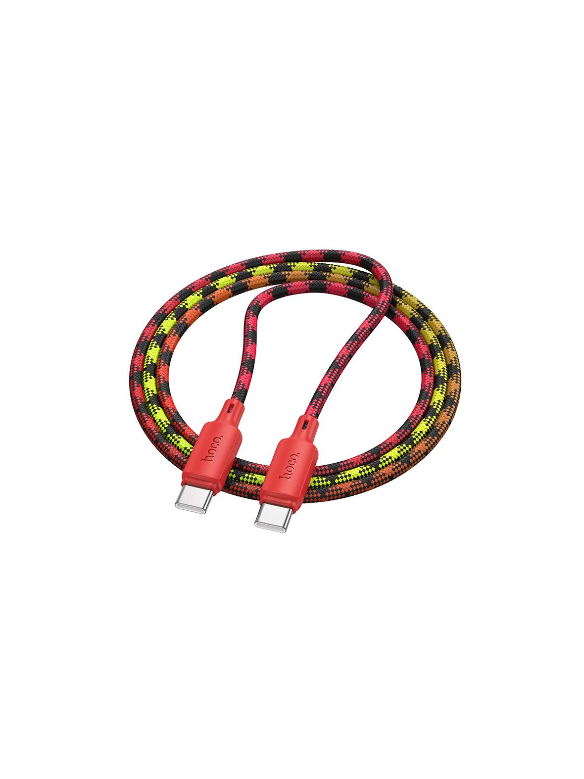 Kabel USB C do USB C Hoco 3A 60W 1 m X116 gradient czerwony